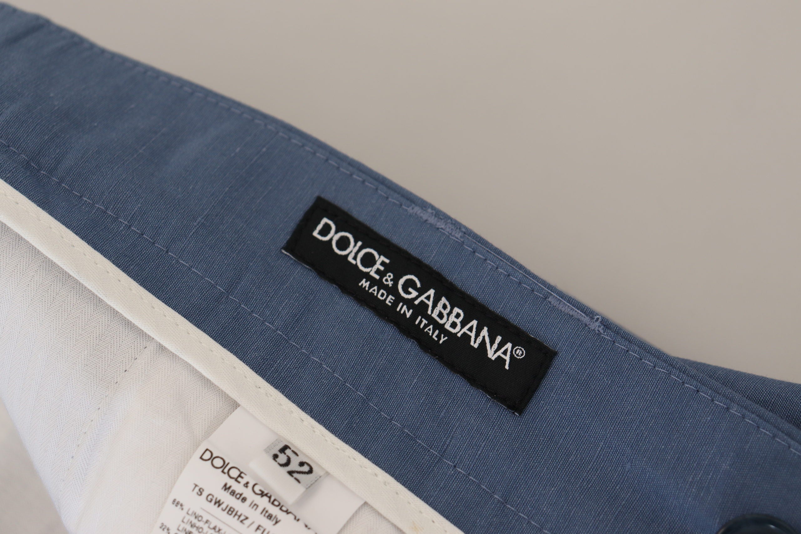Blue Linen Chino Formal Pants - ventzia