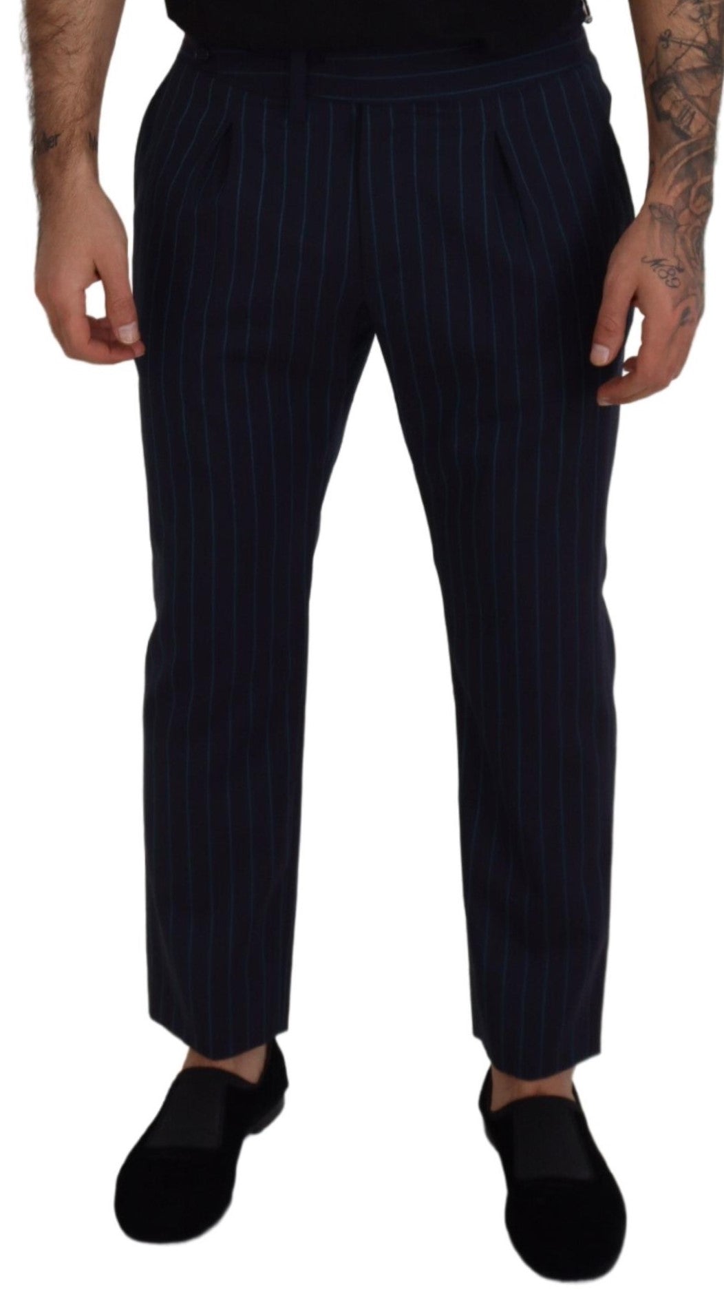 Blue Striped Men Formal Pants - ventzia
