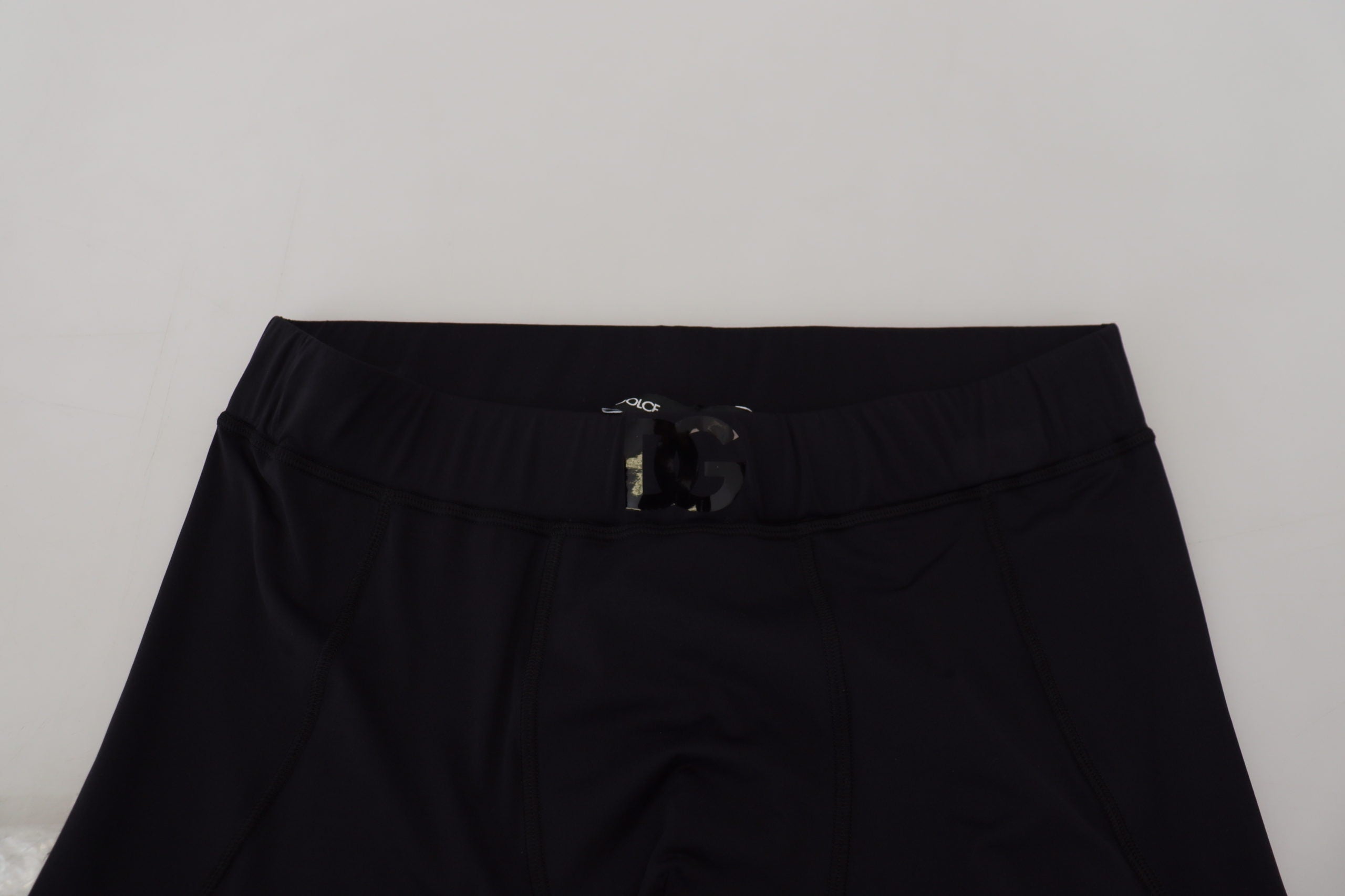 Black Nylon Slim Fit Stretch Pants - ventzia