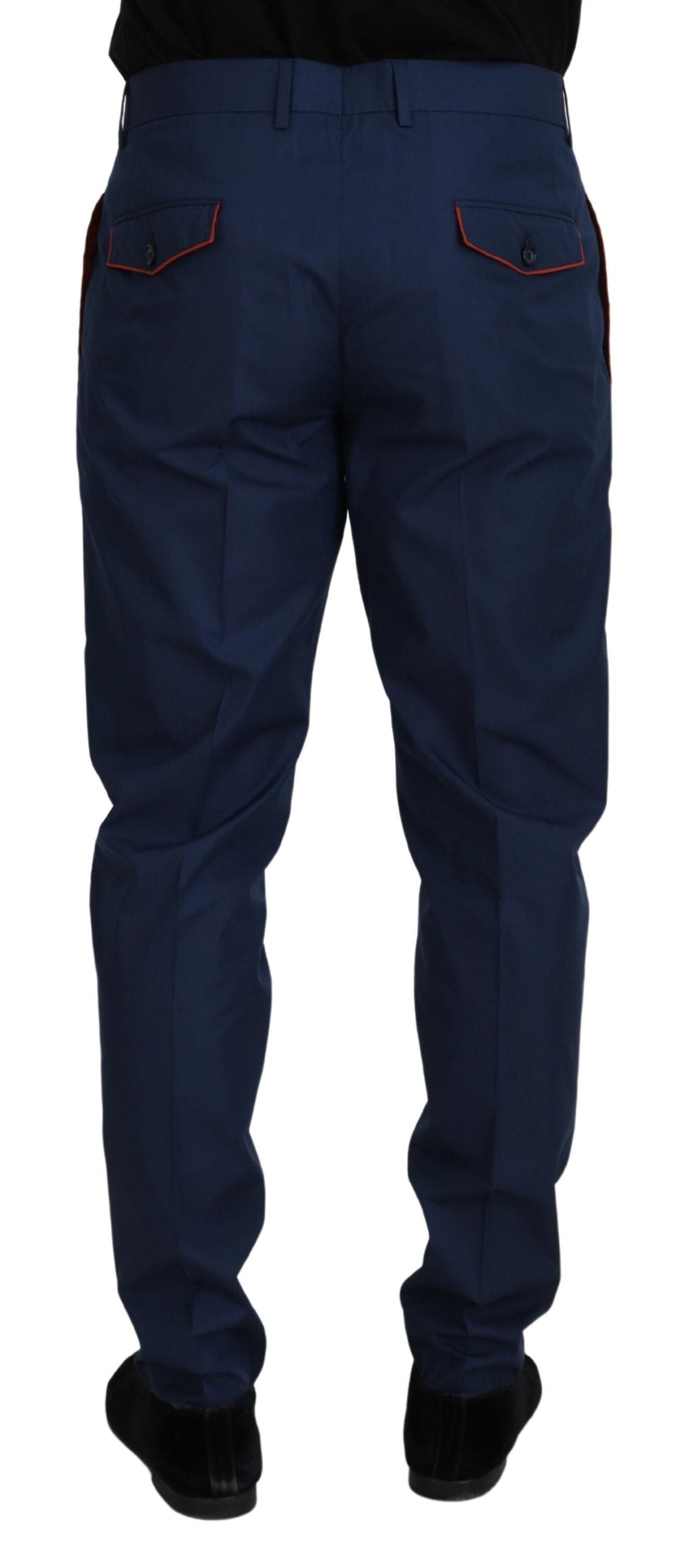 Blue Cotton Chino Formal Pants - ventzia