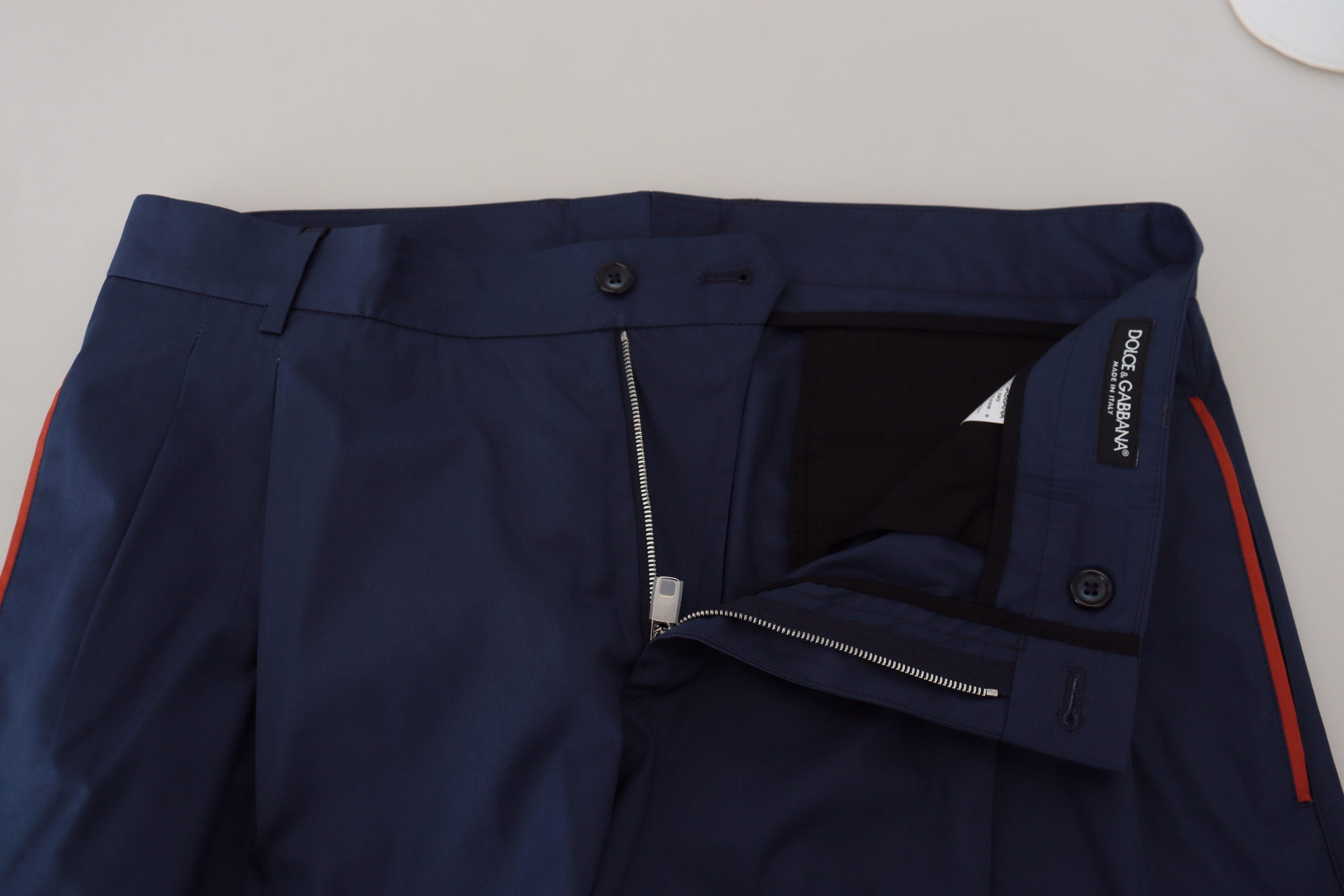 Blue Cotton Chino Formal Pants - ventzia