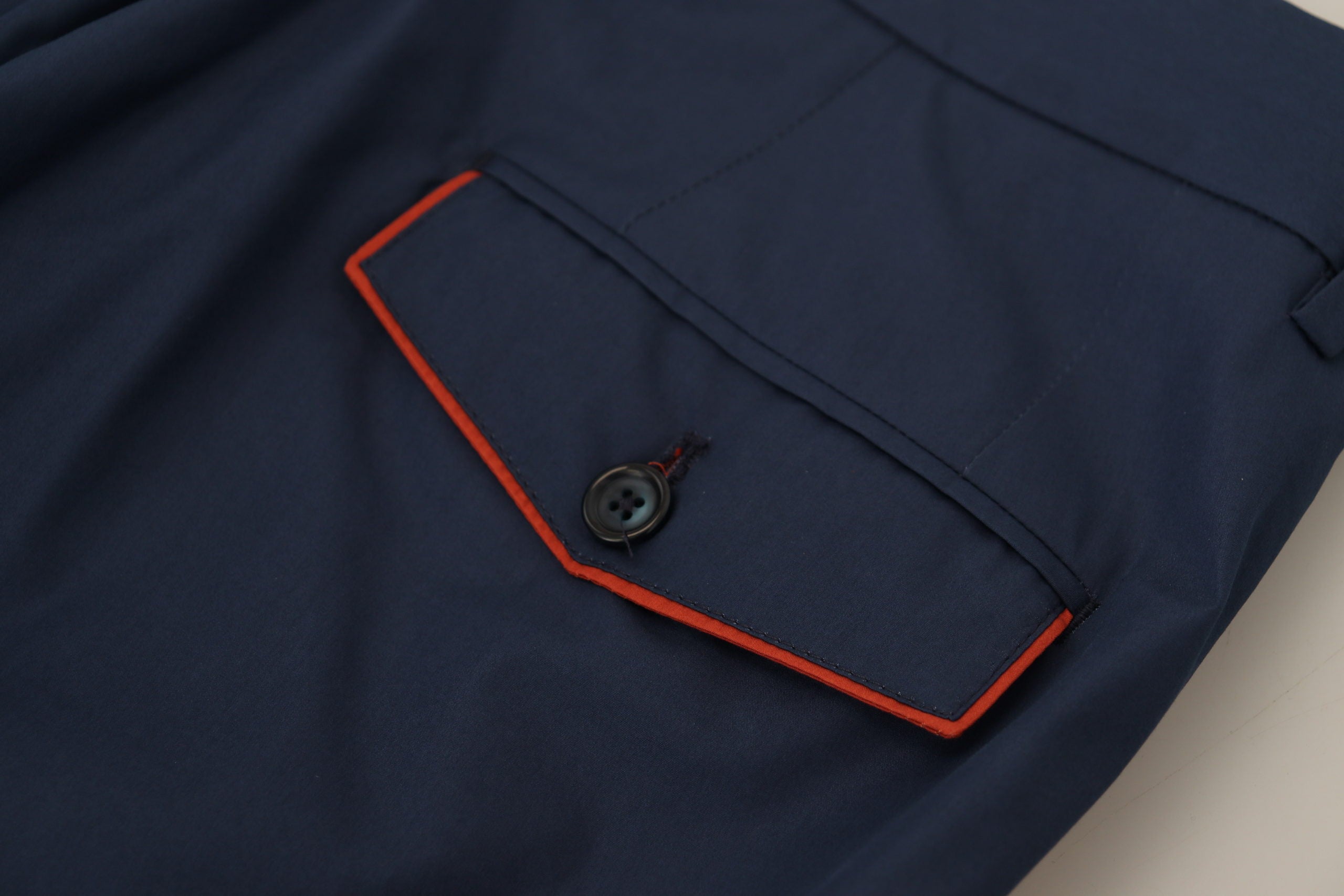 Blue Cotton Chino Formal Pants - ventzia