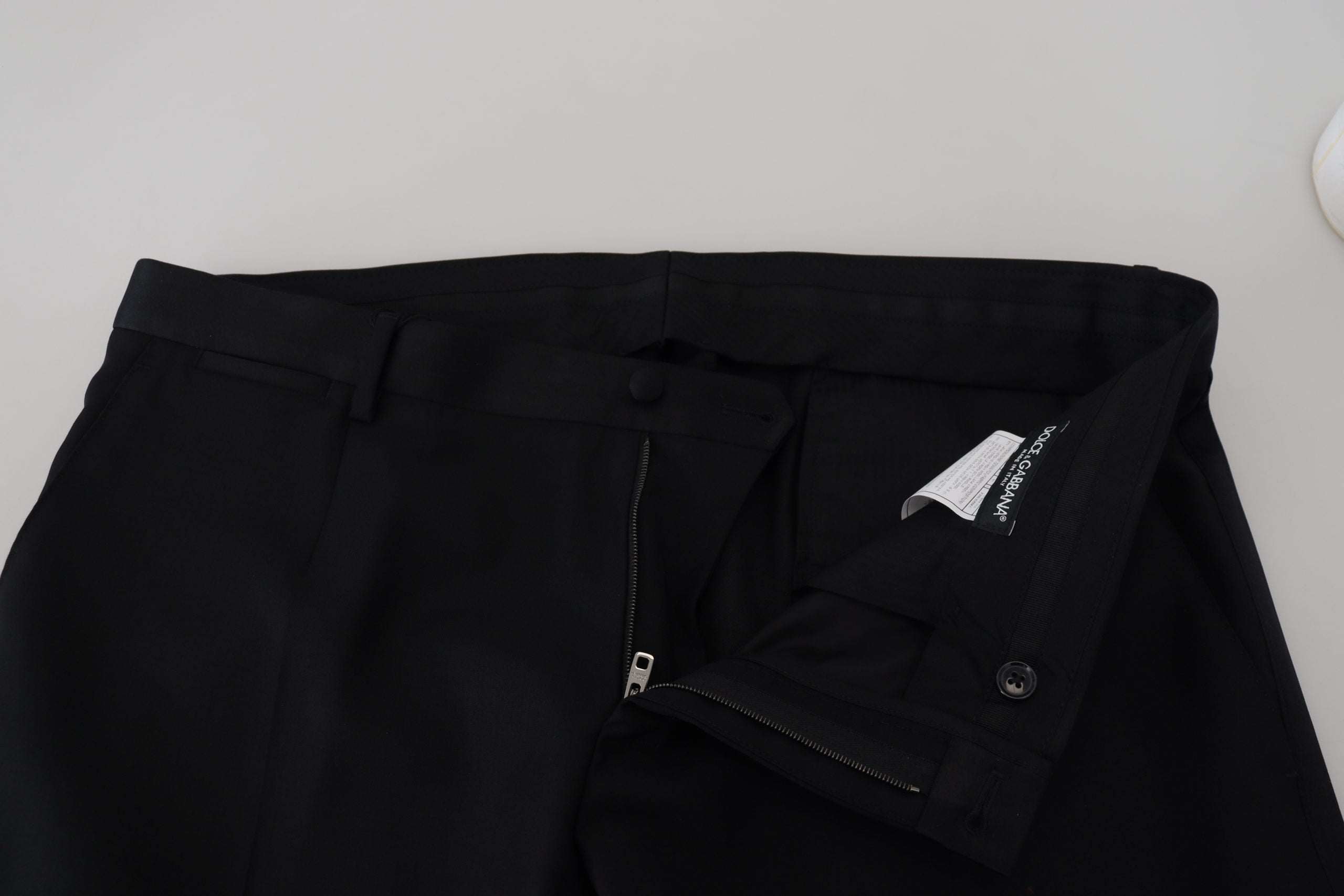 Black Wool Chino Formal Pants - ventzia