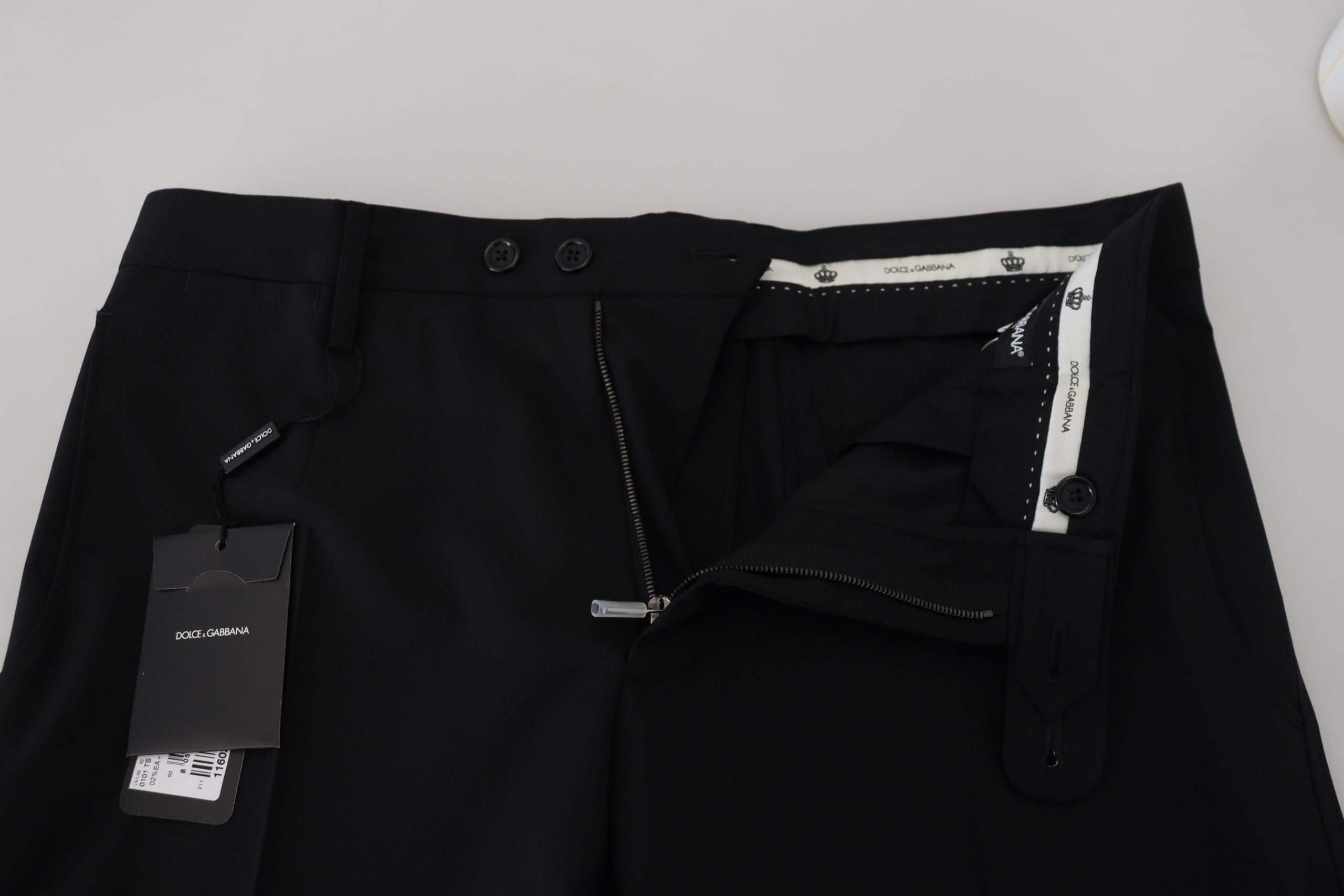 Black Polyester Chino Formal Pants - ventzia