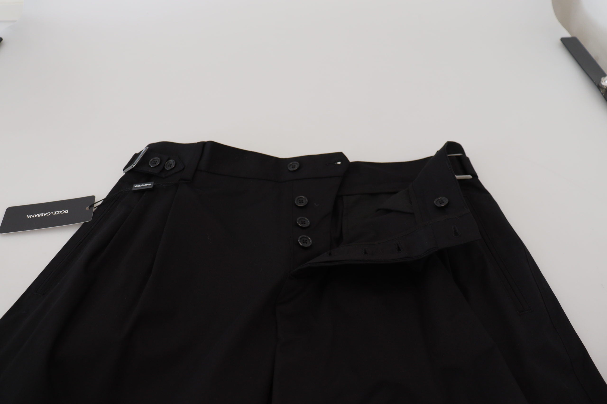 Black Cotton Chino Formal Pants - ventzia