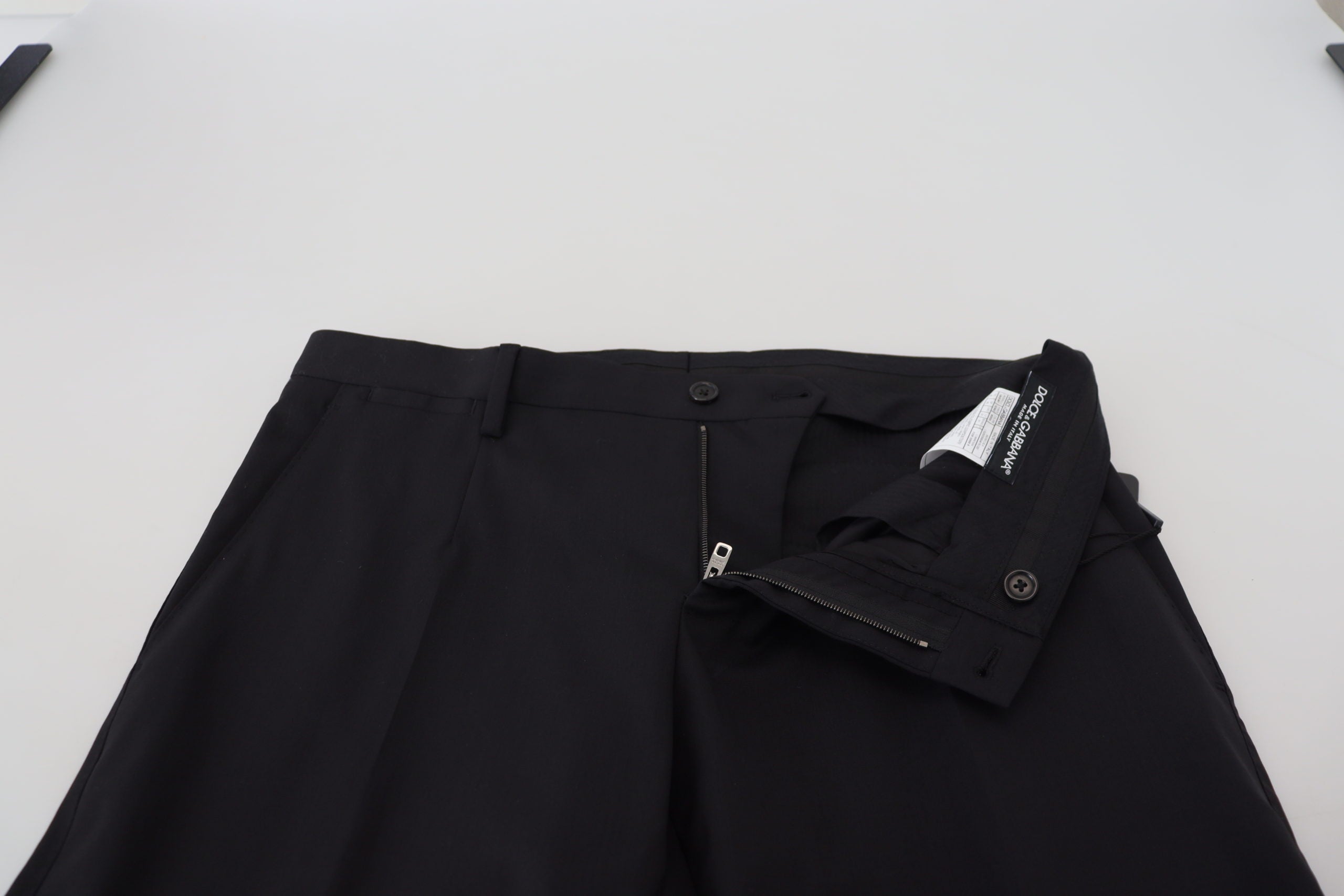 Black Wool Chino Formal Pants - ventzia