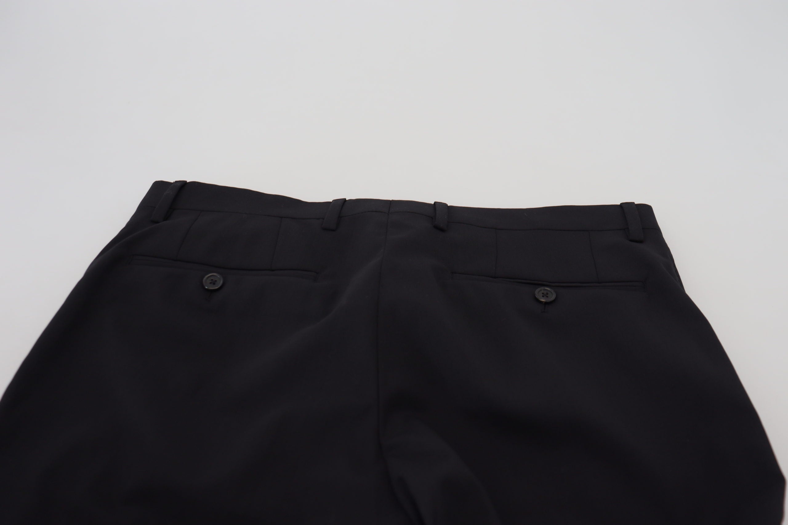Black Wool Chino Formal Pants - ventzia