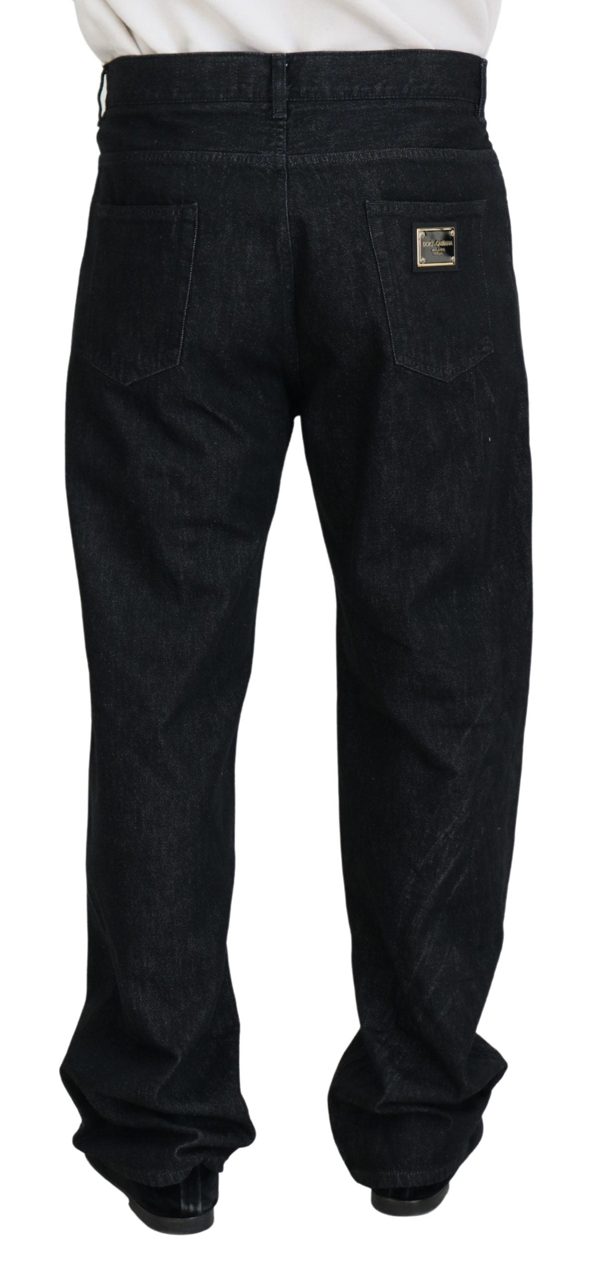 Black Washed Cotton Men Casual Denim Jeans - ventzia
