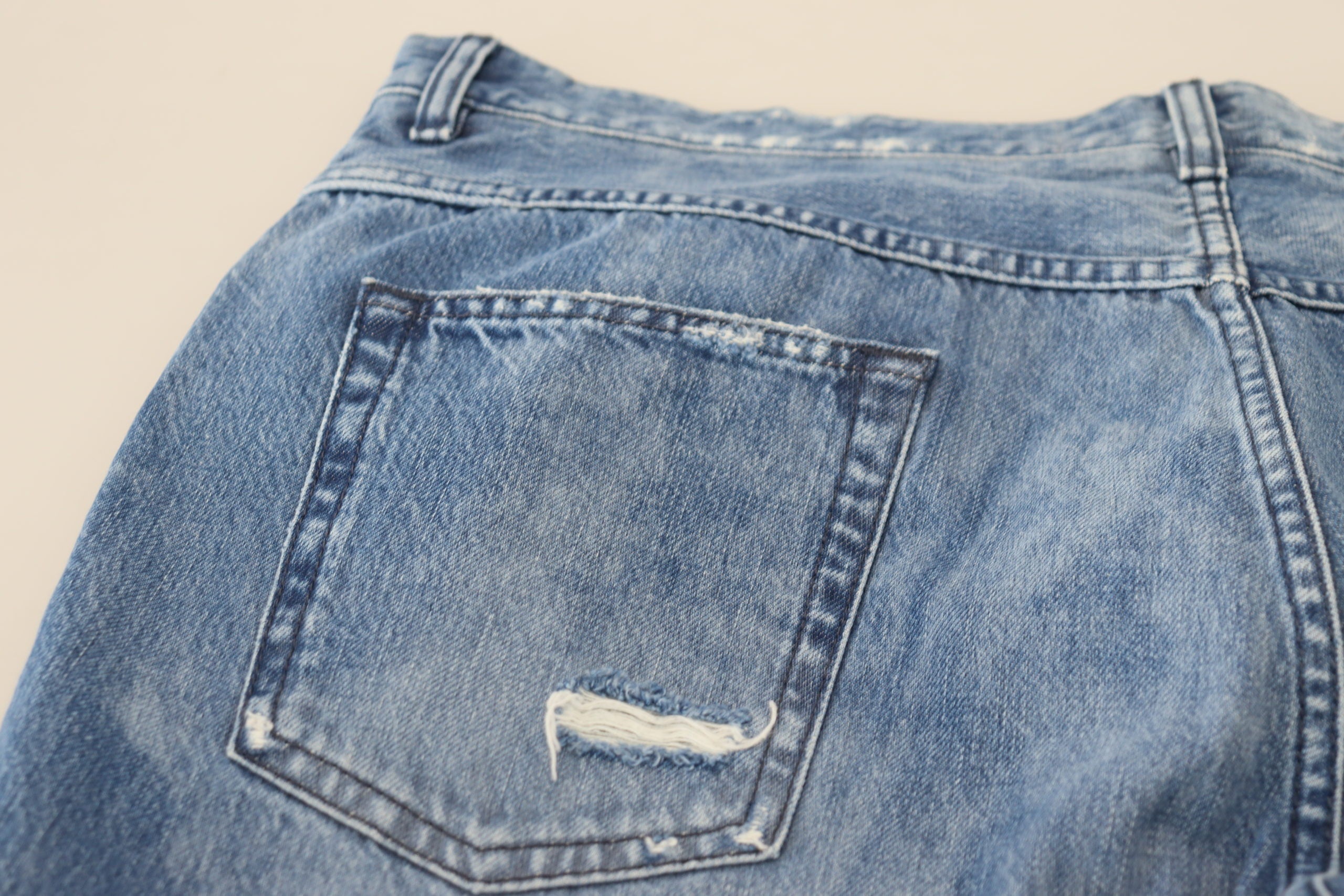 Blue Washed Cotton Casual Denim Jeans - ventzia