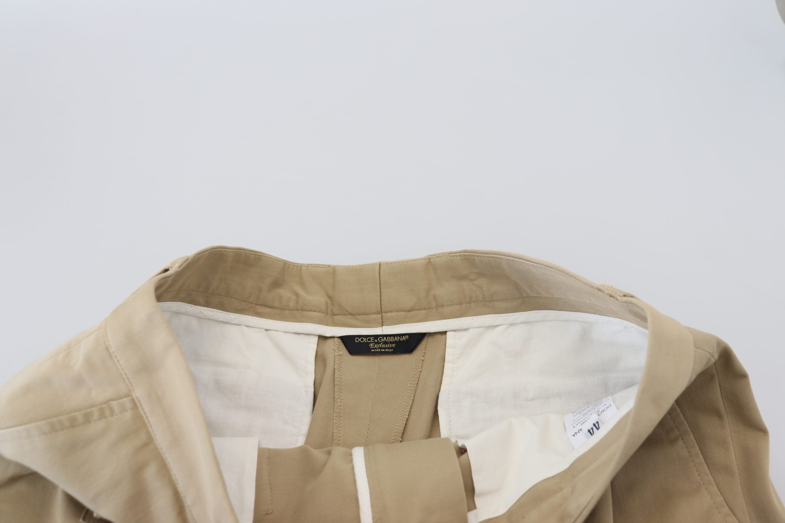Beige Cotton Cargo Bermuda Shorts - ventzia