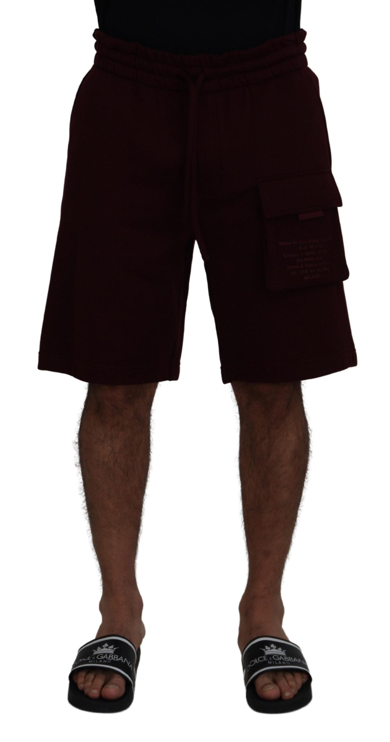 Maroon Bermuda Cargo Men Shorts - ventzia