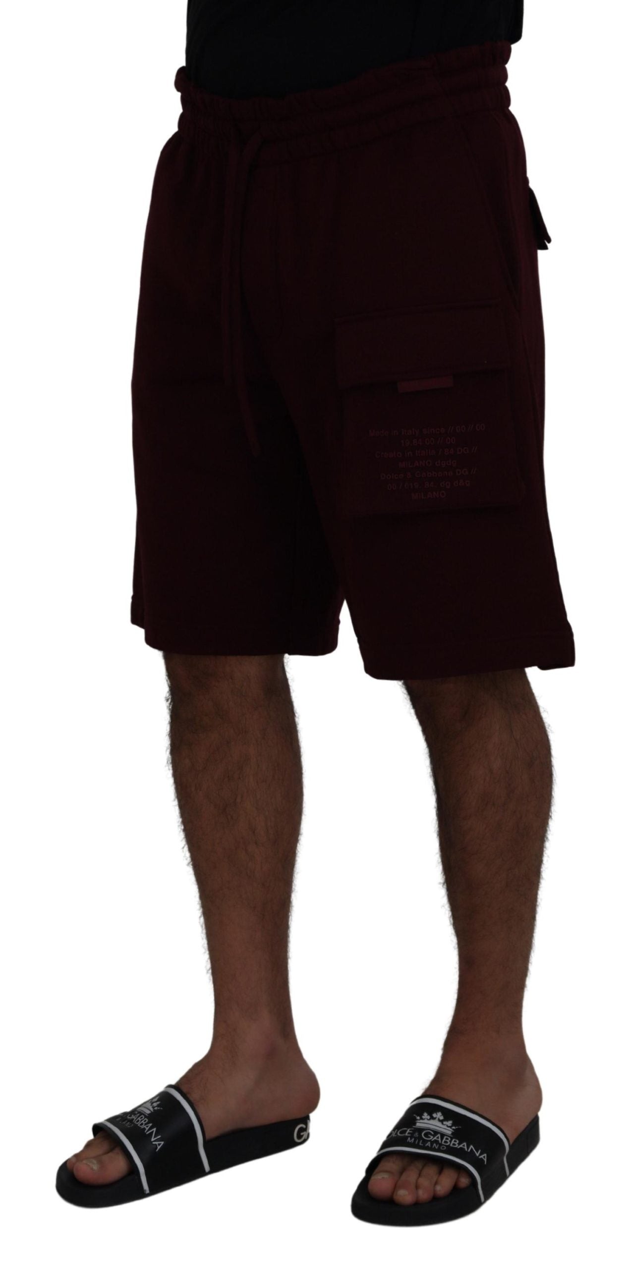 Maroon Bermuda Cargo Men Shorts - ventzia