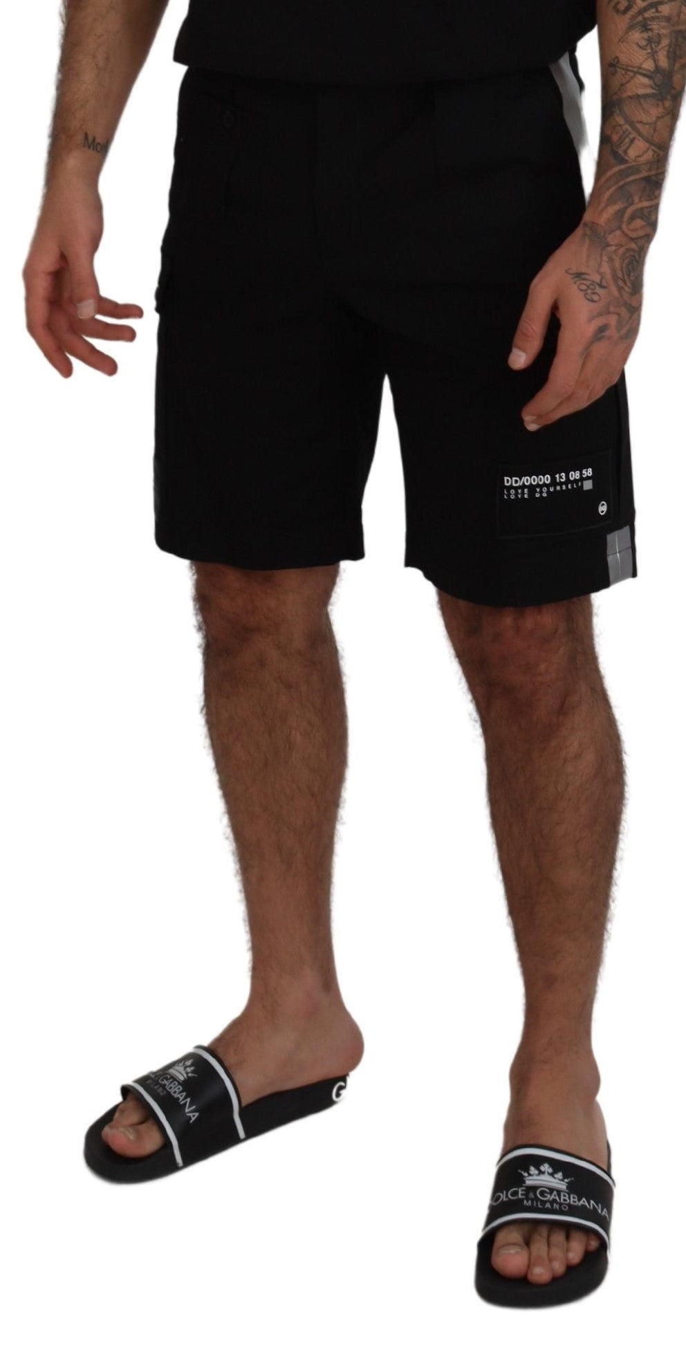 Black Bermuda Cargo Casual Shorts - ventzia