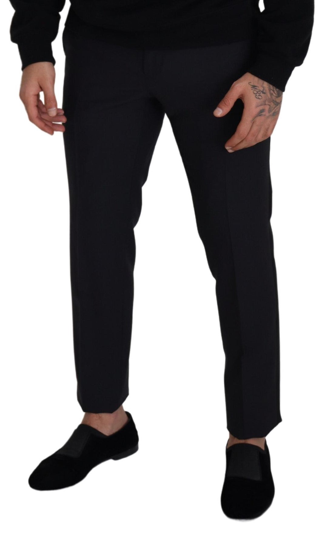 Black Wool Men Formal Pants - ventzia