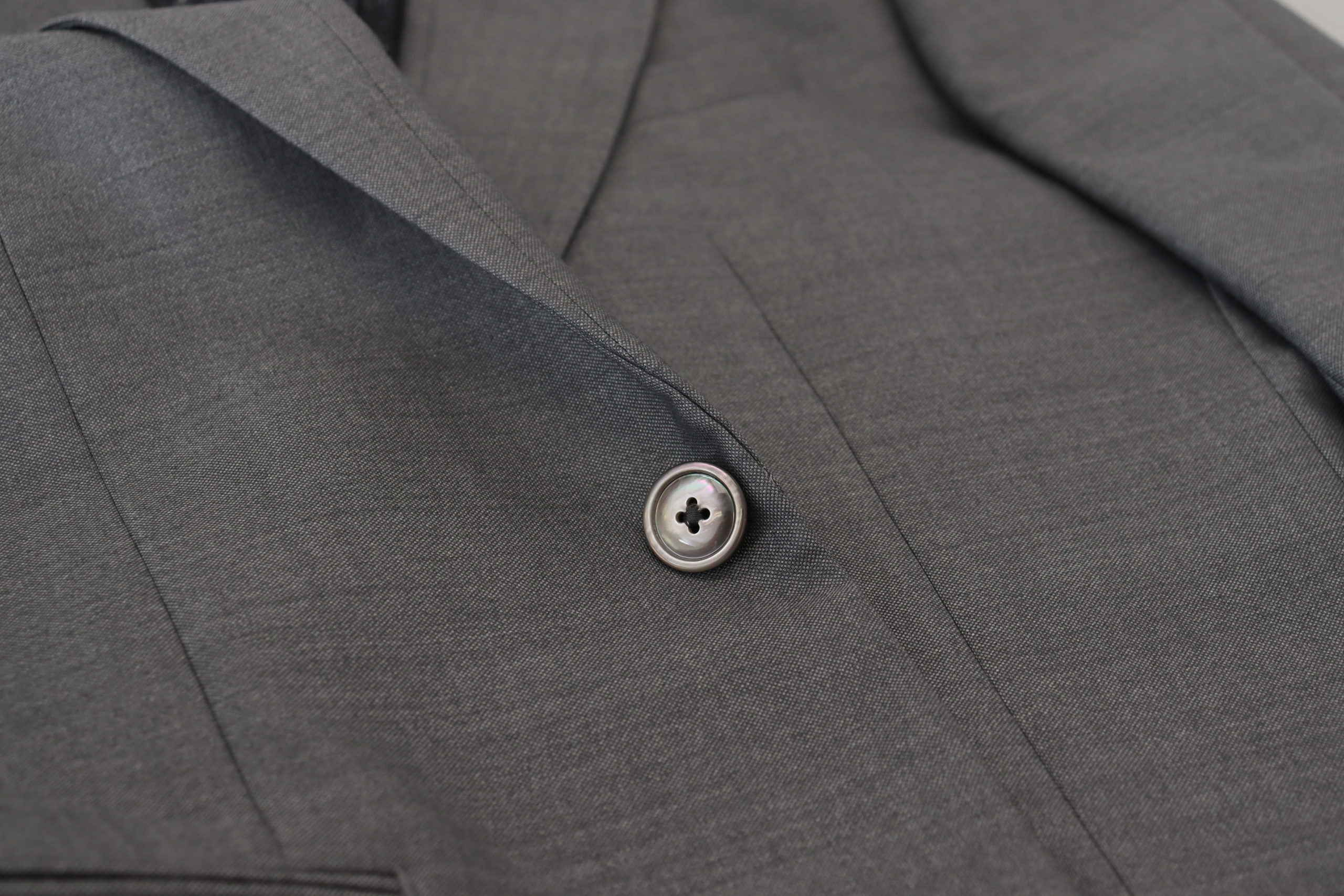 Gray Wool Silk Slim Fit Jacket Blazer - ventzia