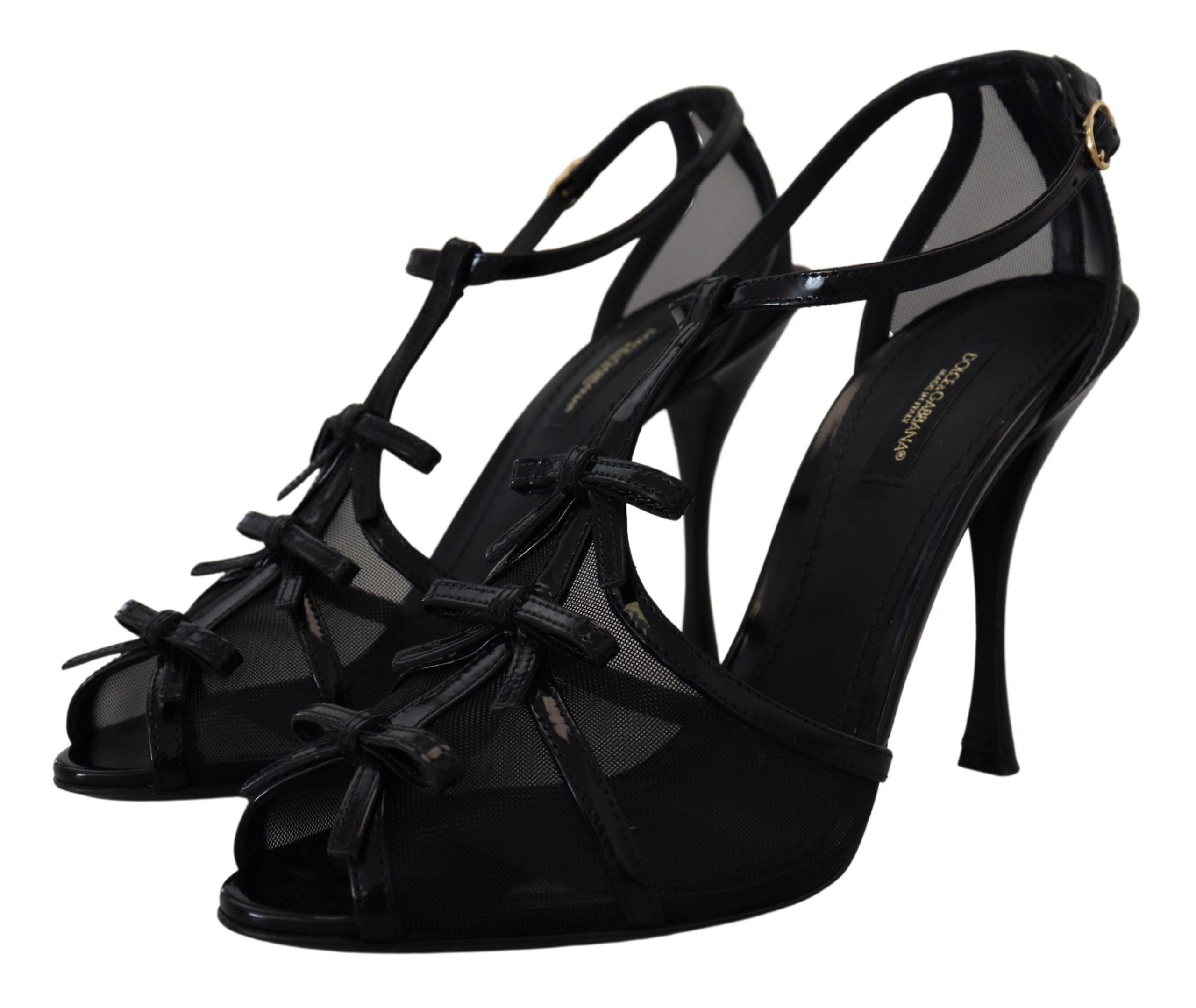 Black Stiletto High Heels Sandals Shoes - ventzia