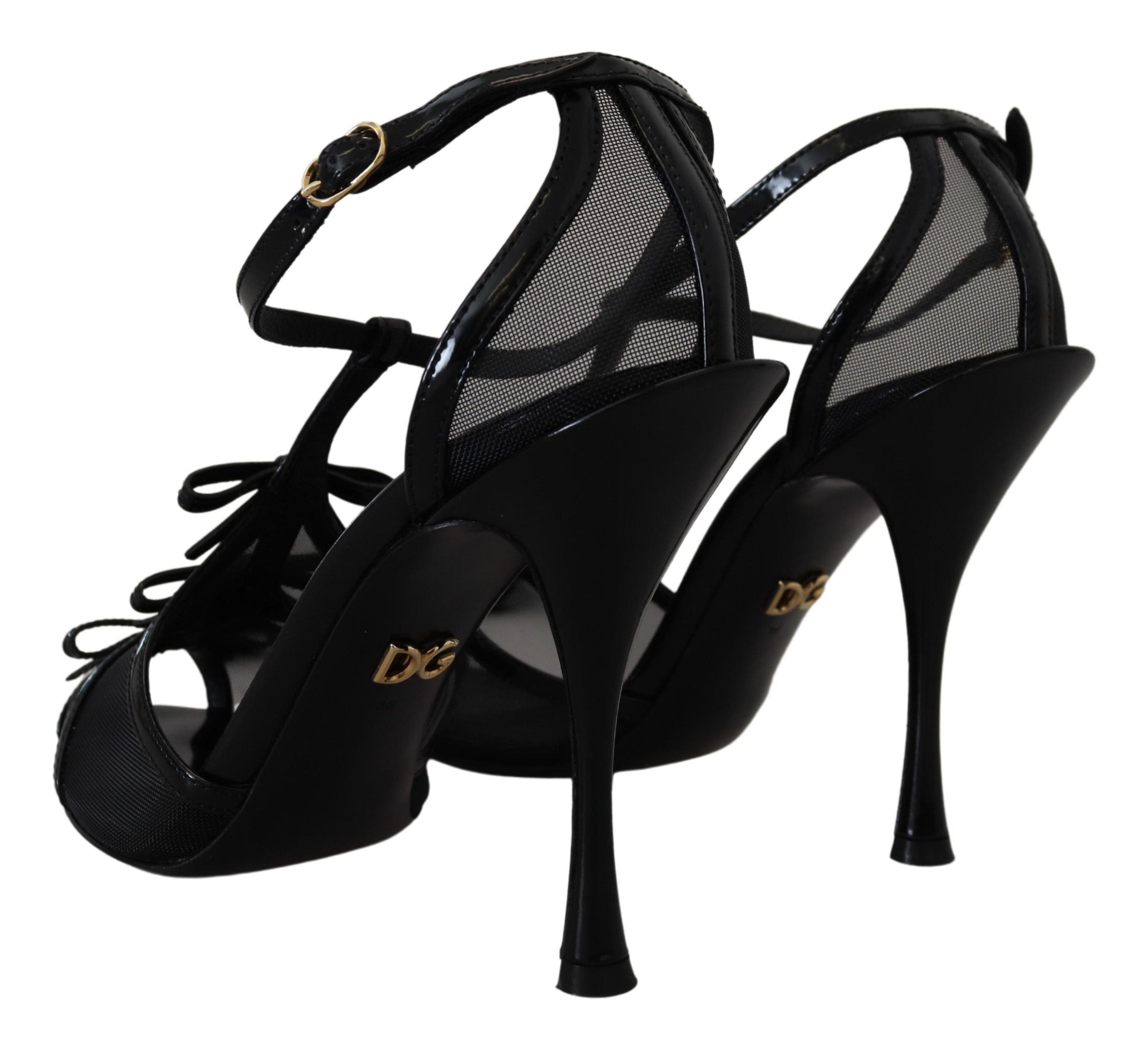 Black Stiletto High Heels Sandals Shoes - ventzia