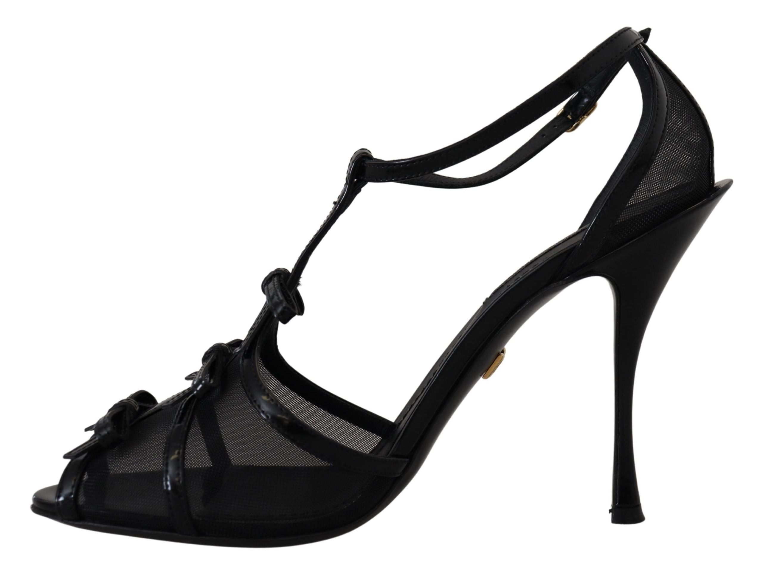 Black Stiletto High Heels Sandals Shoes - ventzia