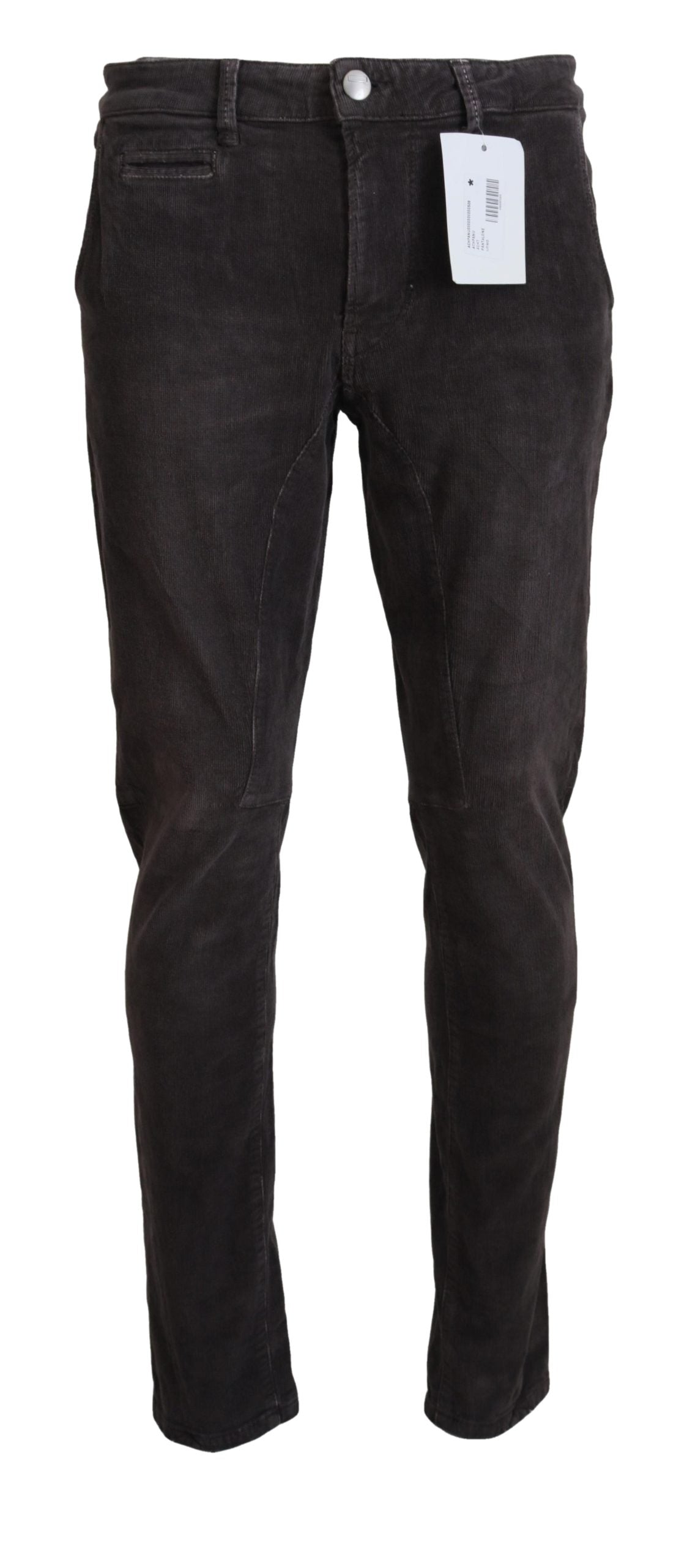 Brown Cotton Straight Fit Men Casual Pants - ventzia