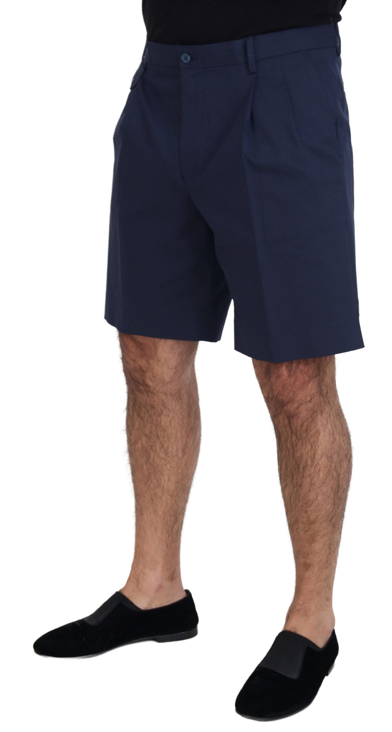 Blue Chinos Cotton Stretch Casual Shorts - ventzia