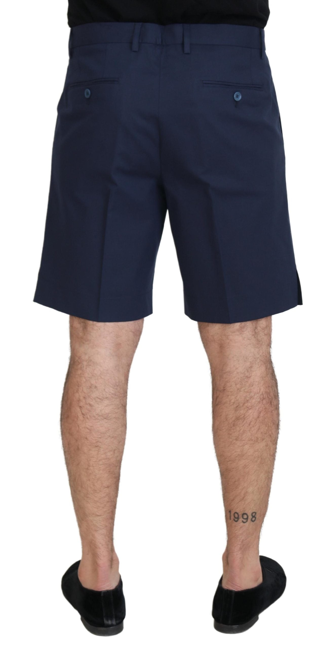 Blue Chinos Cotton Stretch Casual Shorts - ventzia