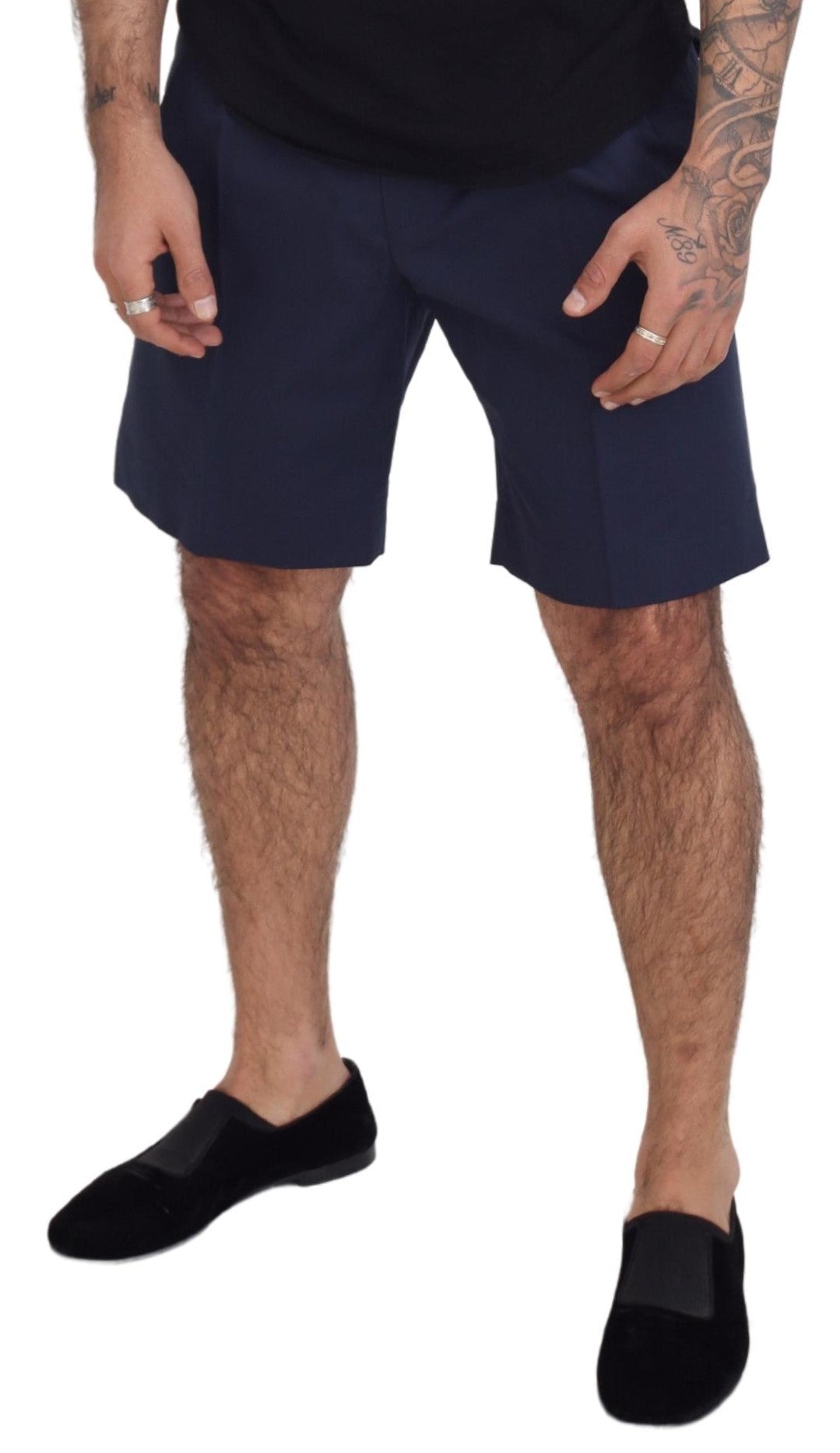 Blue Chinos Cotton Stretch Casual Shorts - ventzia