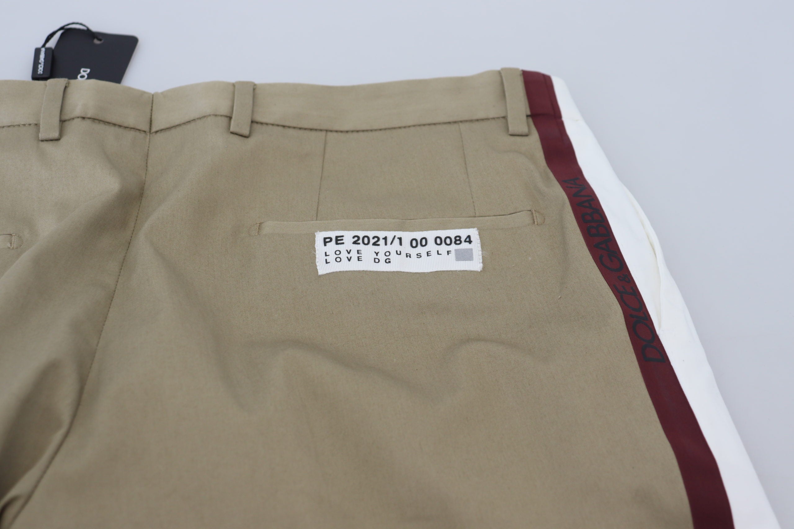 White Brown Slim Fit Chino Pants - ventzia