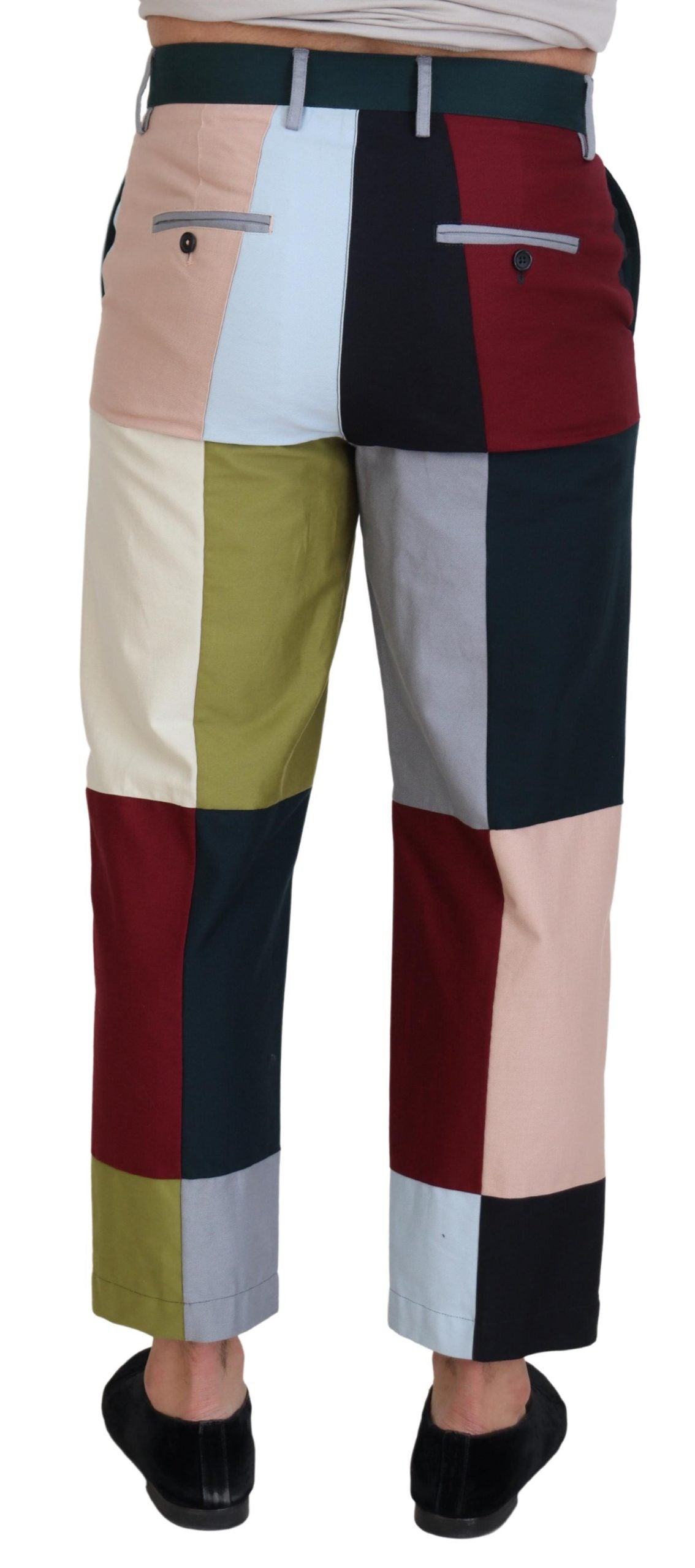 Multicolor Cotton Patchwork Pants - ventzia