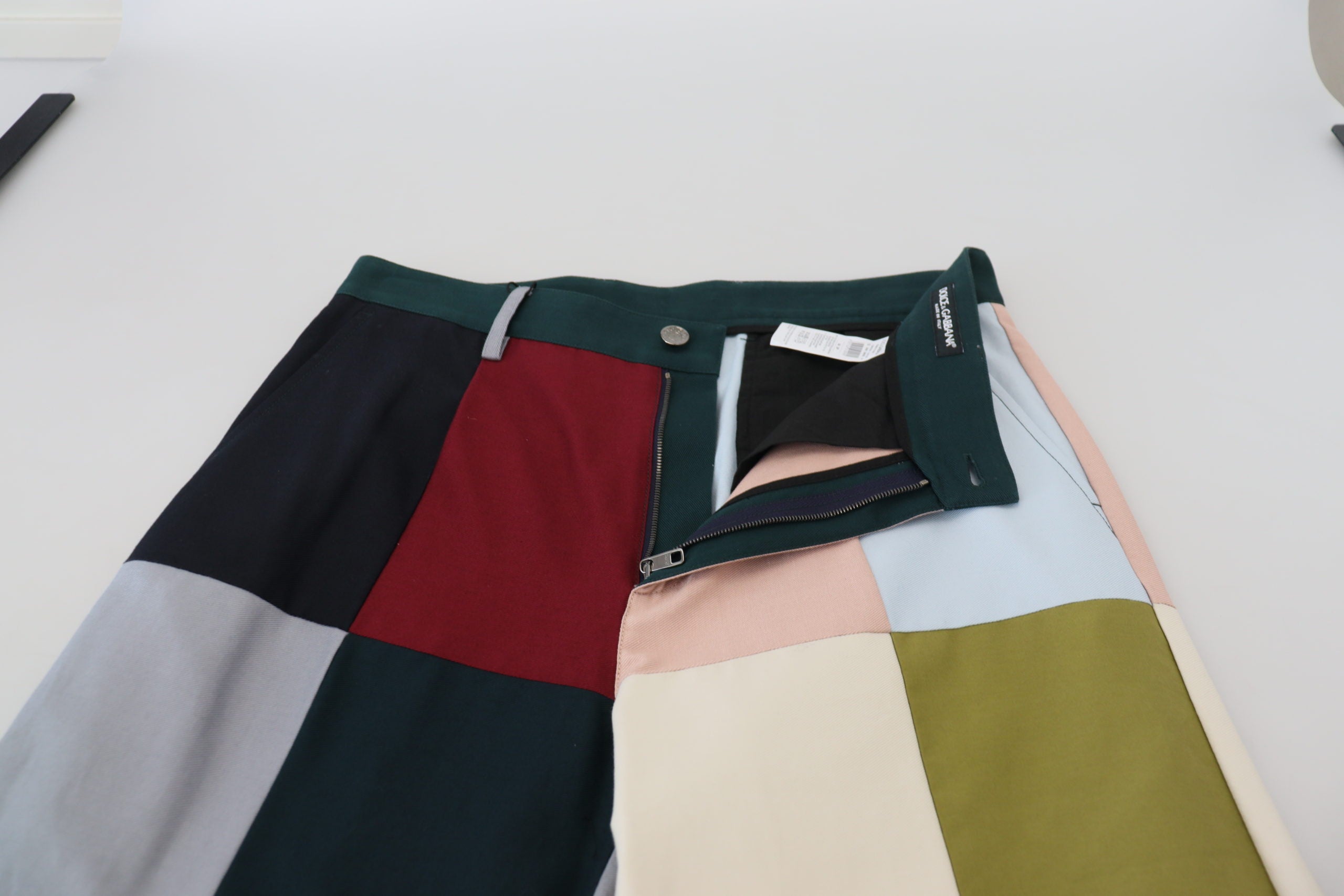 Multicolor Cotton Patchwork Pants - ventzia
