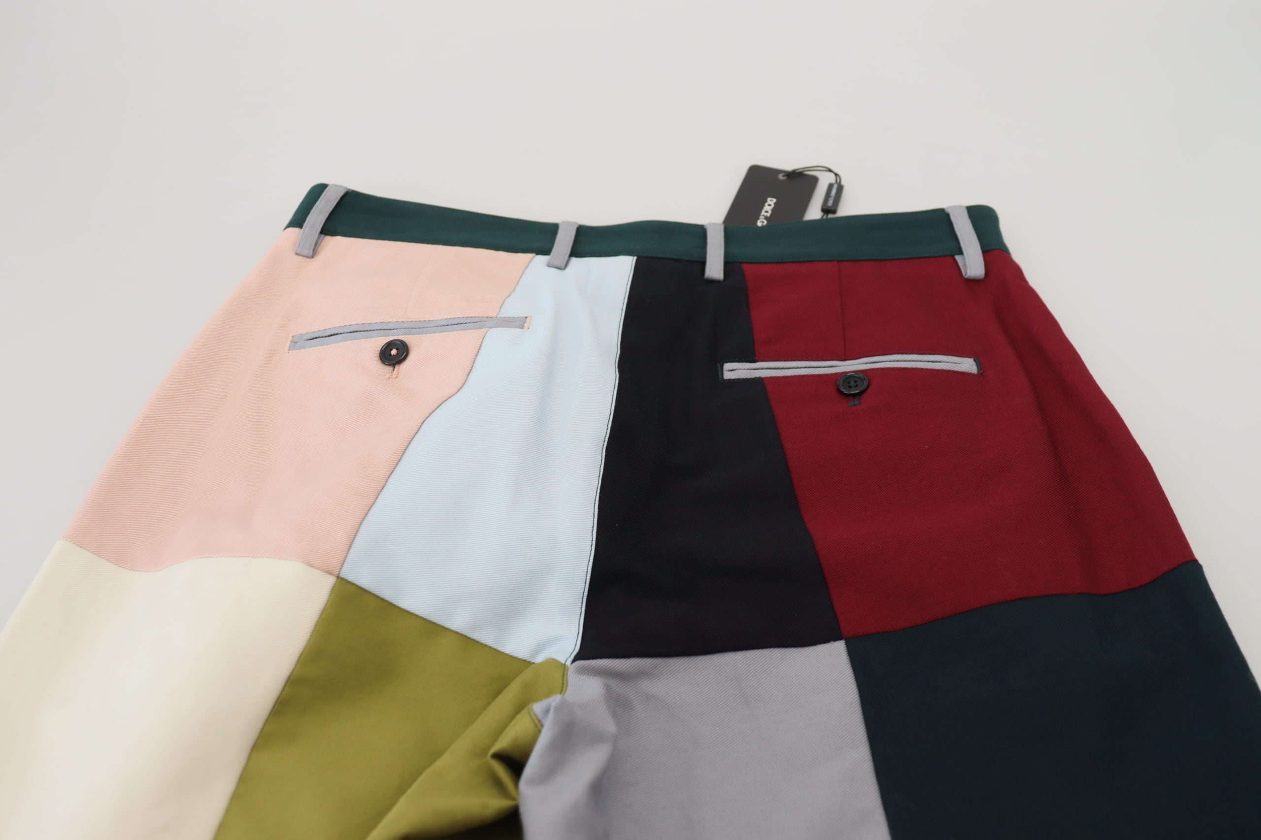 Multicolor Cotton Patchwork Pants - ventzia