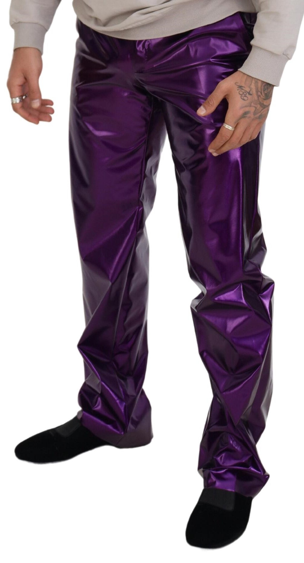 Purple Shining Men Casual Pants - ventzia
