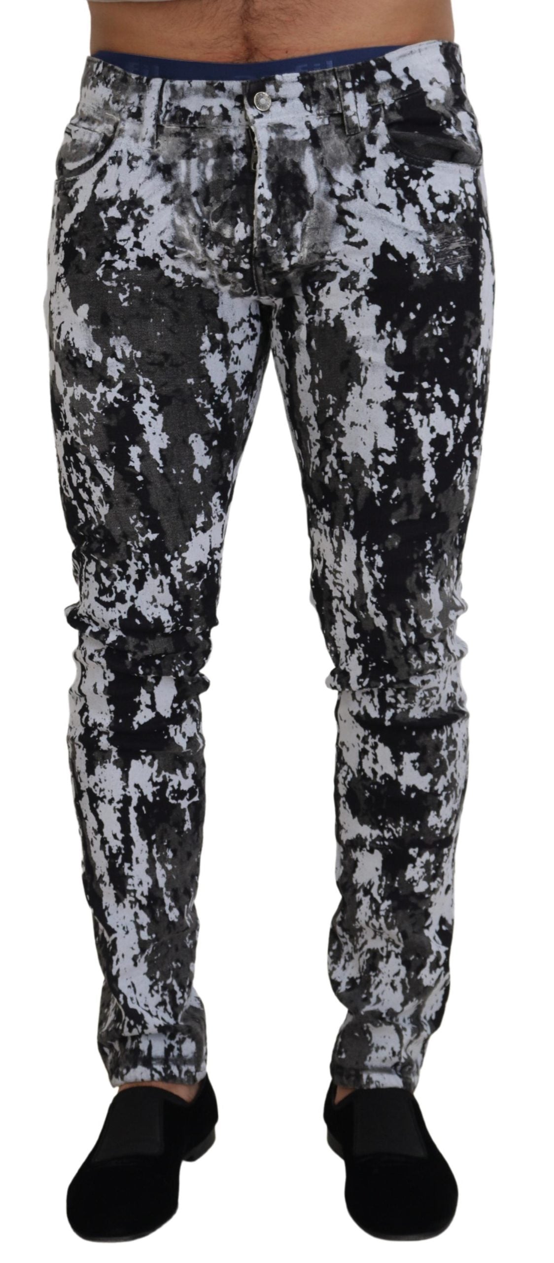 Multicolor Cotton Tie Dye Skinny Denim Jeans - ventzia