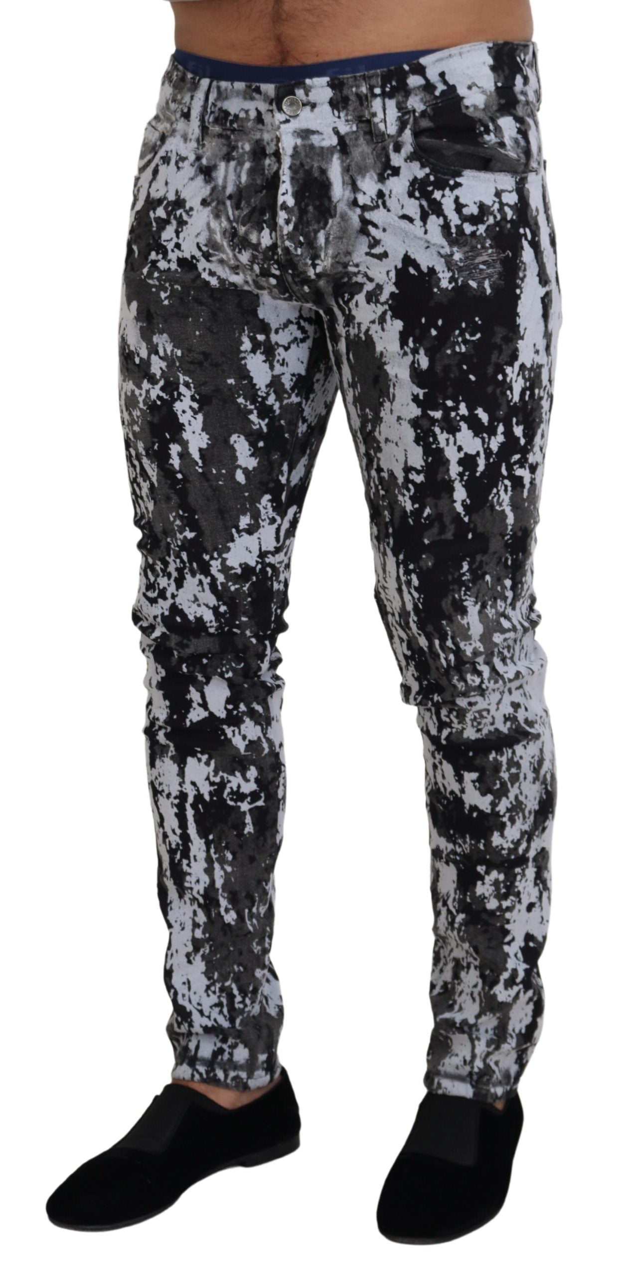 Multicolor Cotton Tie Dye Skinny Denim Jeans - ventzia