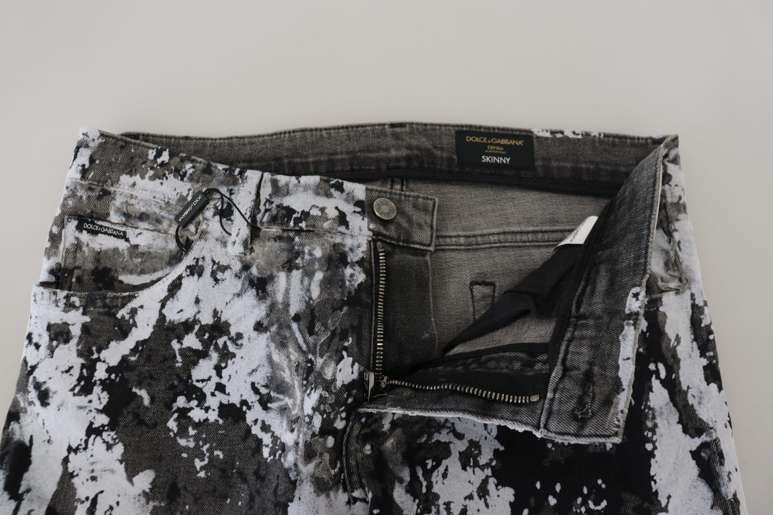 Multicolor Cotton Tie Dye Skinny Denim Jeans - ventzia