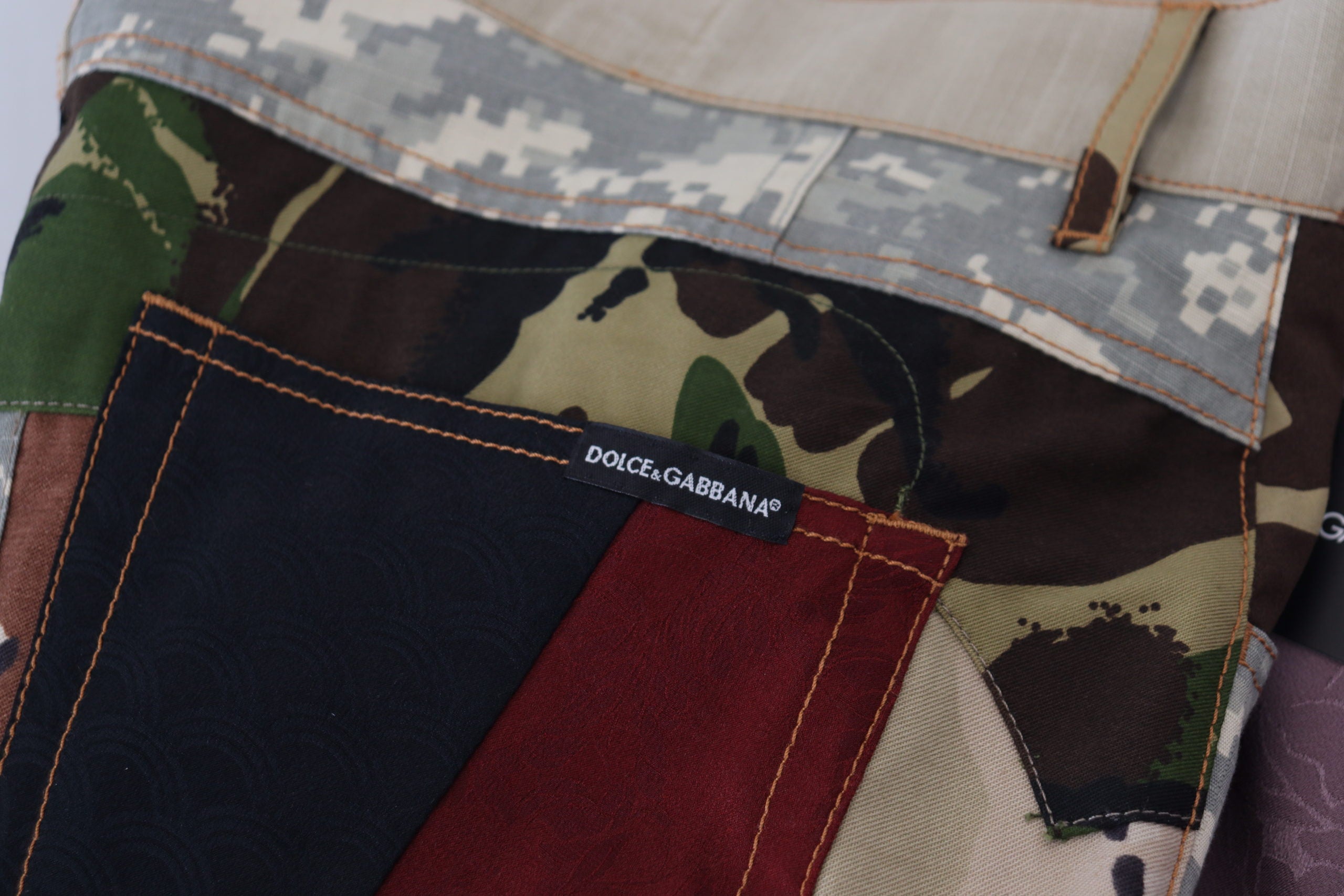 Multicolor Silk Patchwork Men Denim Jeans - ventzia