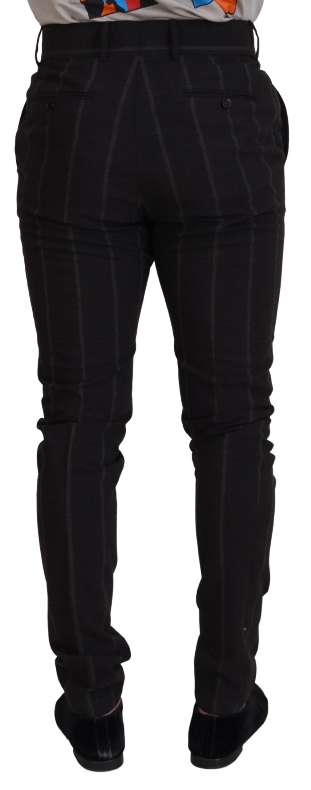 Black Wool Chino Formal Men Pants - ventzia