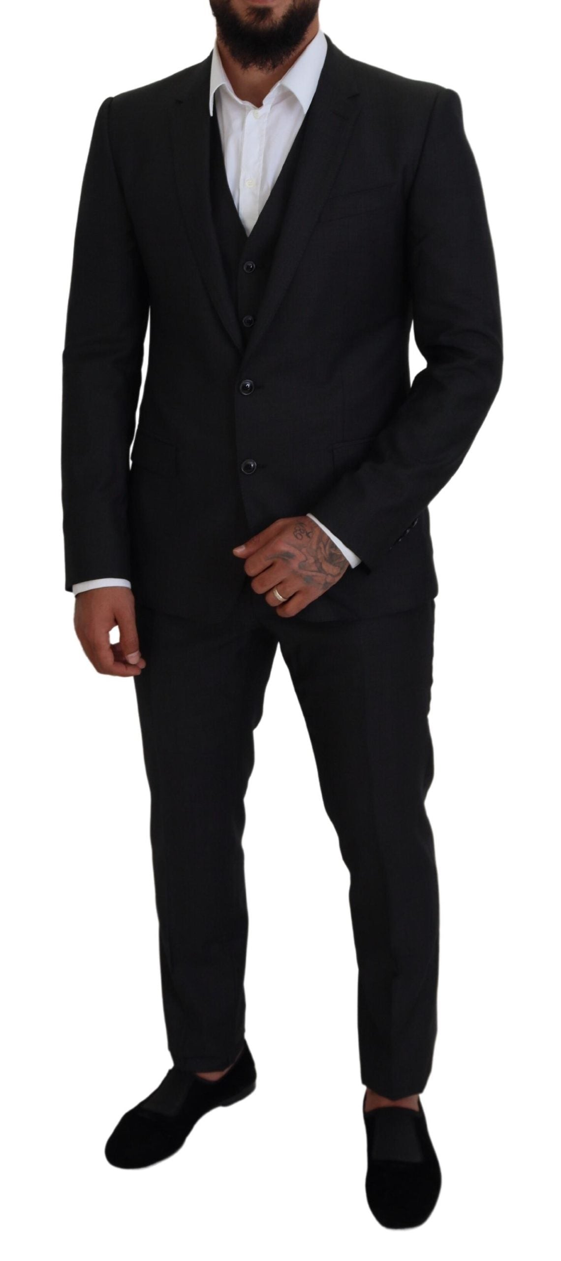 Gray MARTINI 3 Piece Slim Fit Suit - ventzia