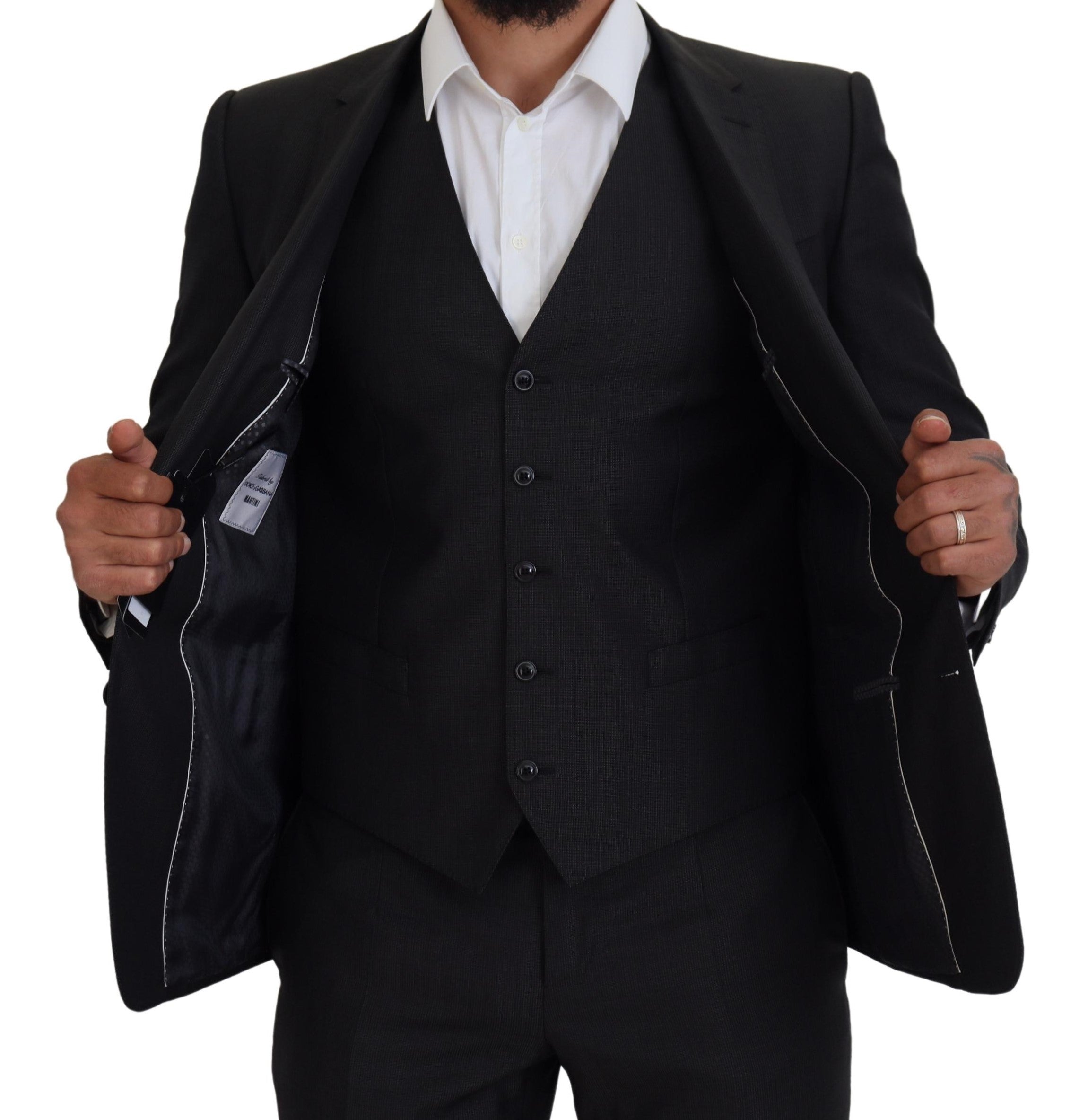 Gray MARTINI 3 Piece Slim Fit Suit - ventzia