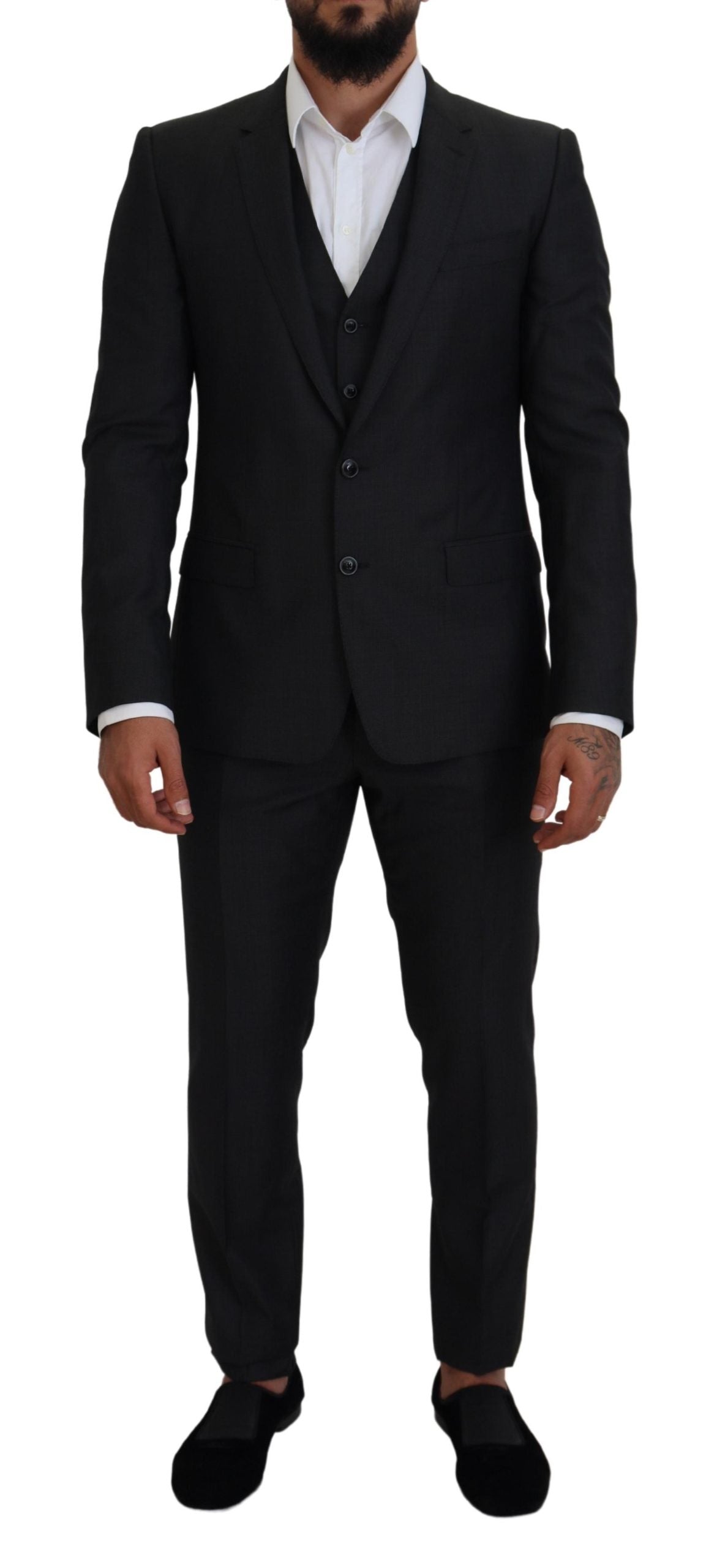 Gray MARTINI 3 Piece Slim Fit Suit - ventzia