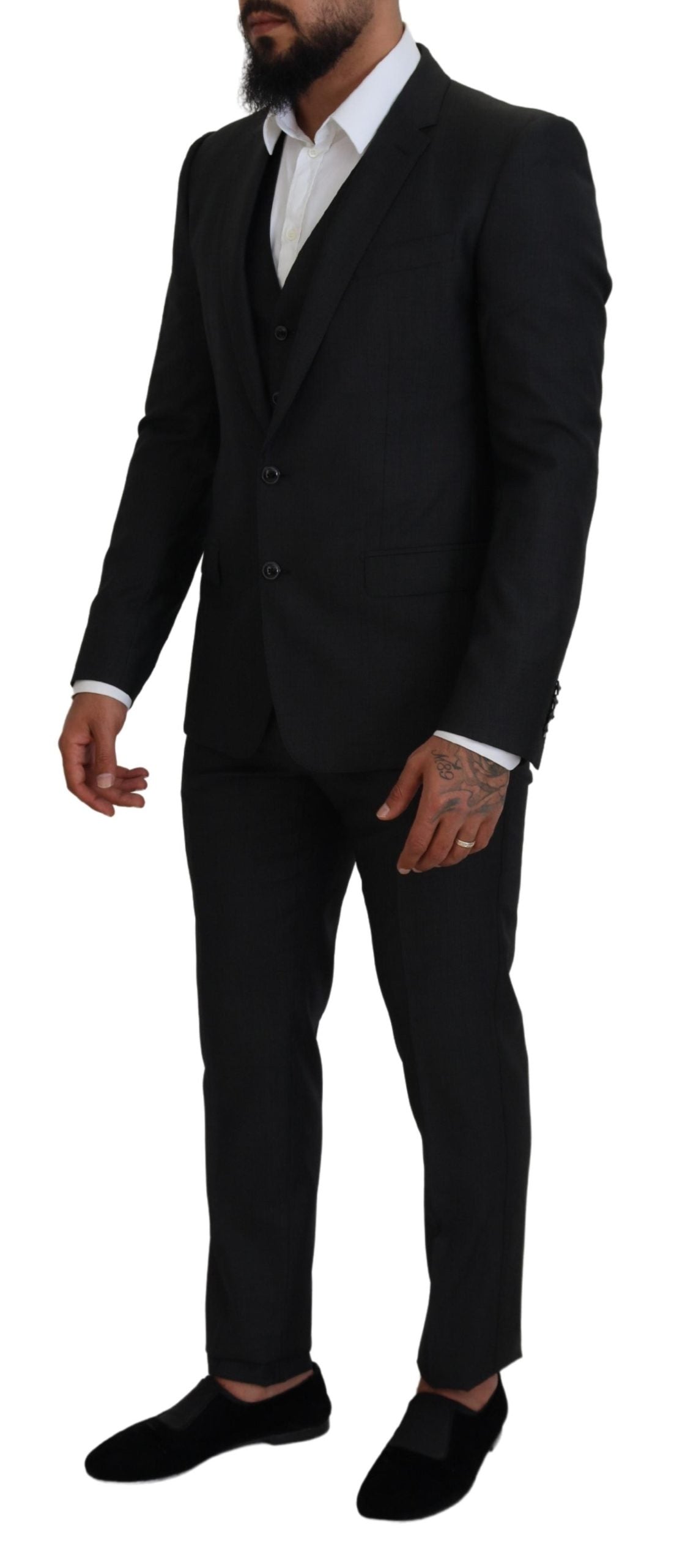 Gray MARTINI 3 Piece Slim Fit Suit - ventzia
