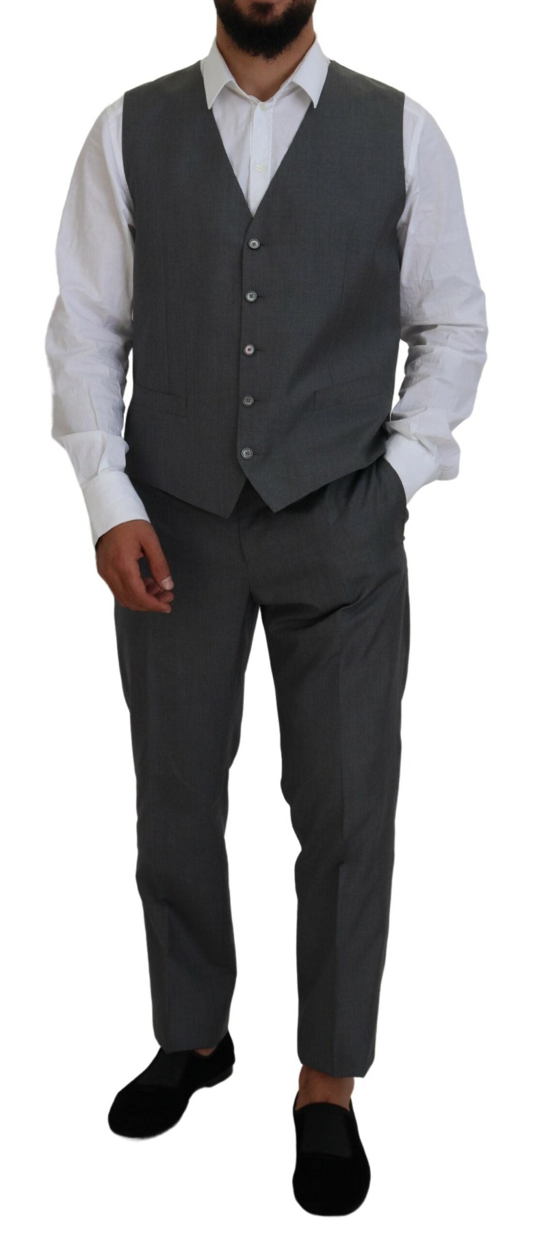 Gray MARTINI 3 Piece Slim Fit Suit - ventzia