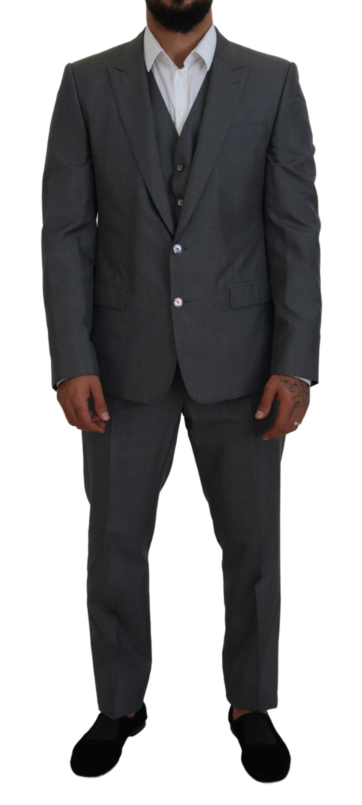 Gray MARTINI 3 Piece Slim Fit Suit - ventzia