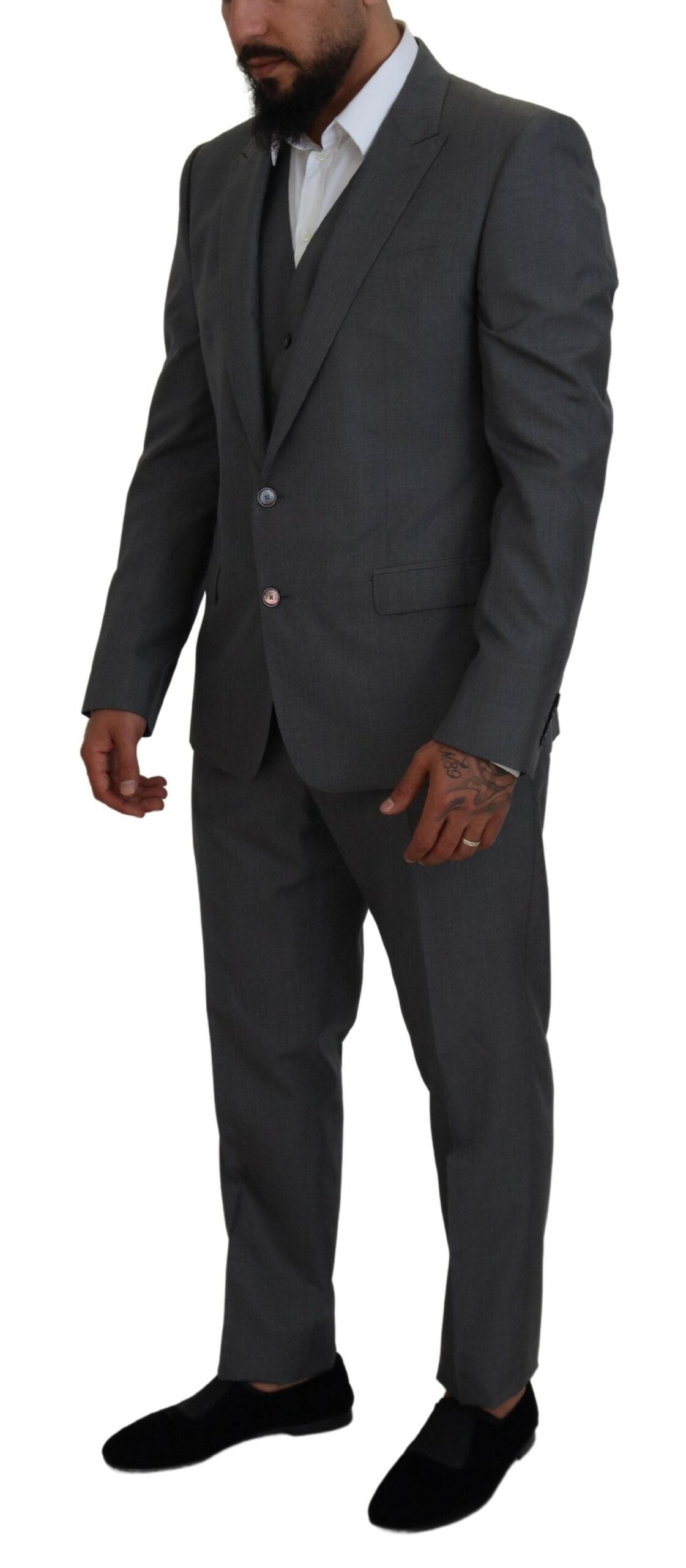 Gray MARTINI 3 Piece Slim Fit Suit - ventzia