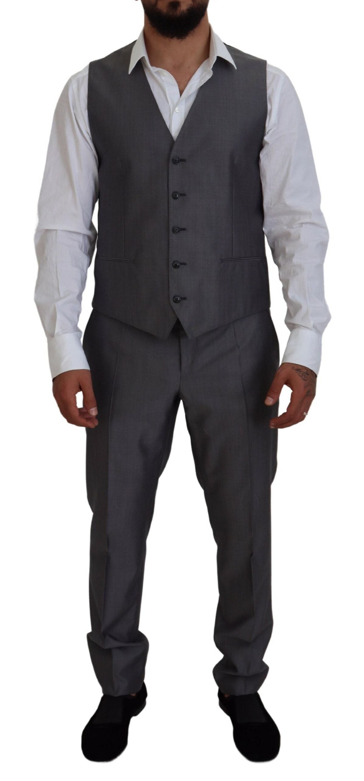 Gray SICILIA 3 Piece Slim Fit Suit - ventzia