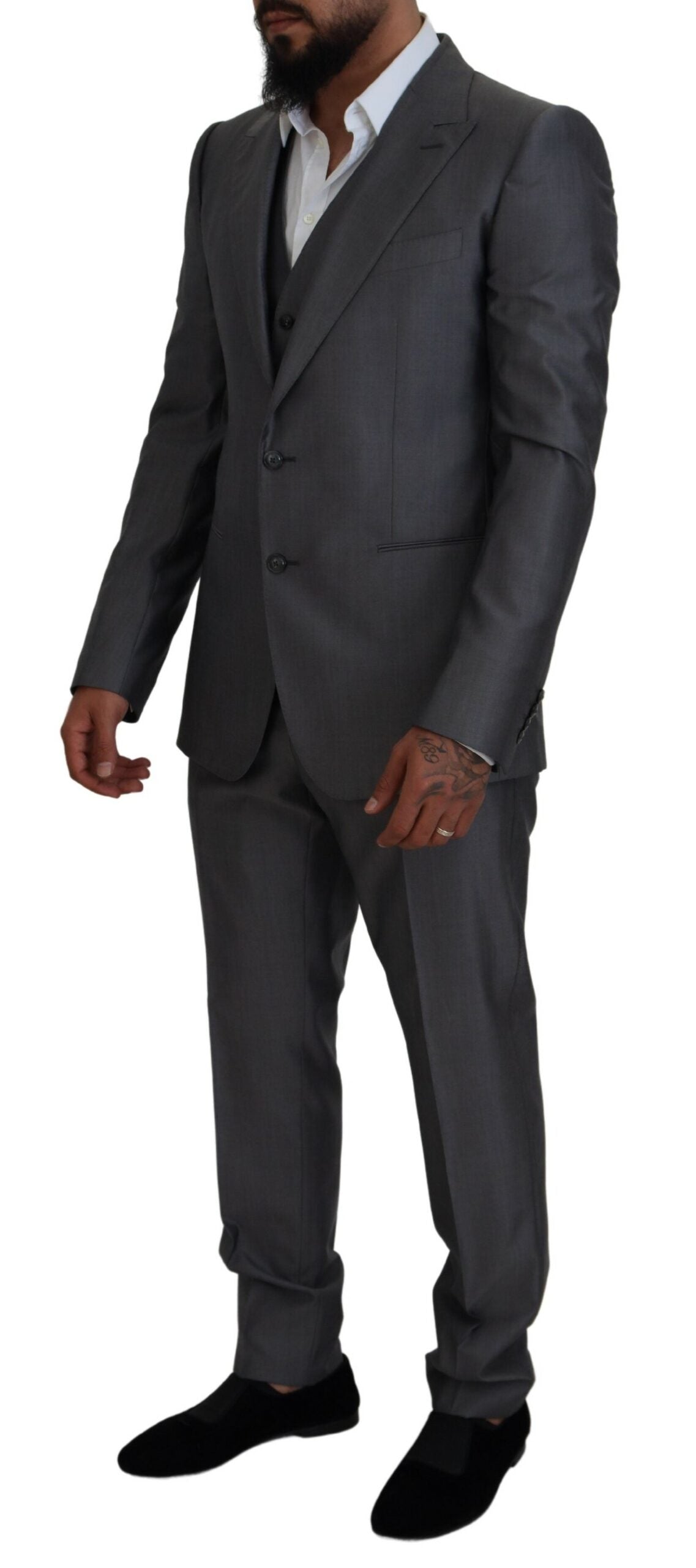 Gray SICILIA 3 Piece Slim Fit Suit - ventzia