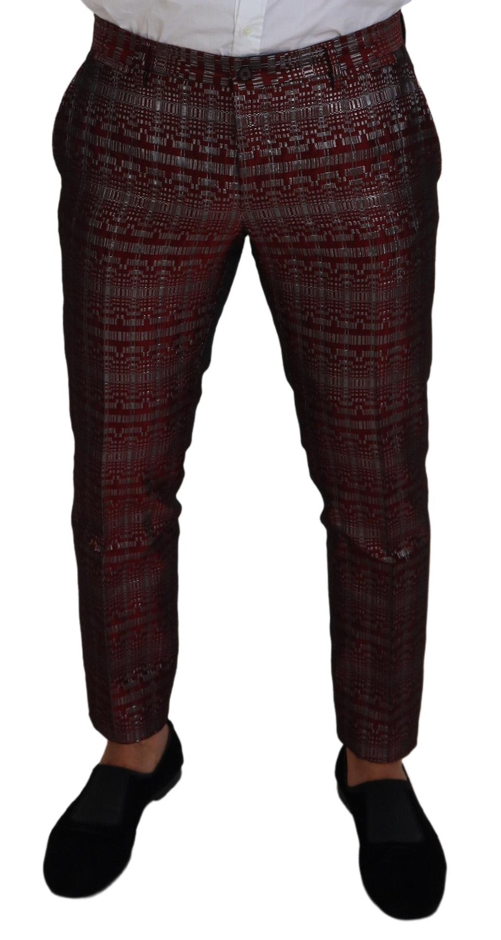 Bordeaux Silver GOLD Slim Fit Suit - ventzia