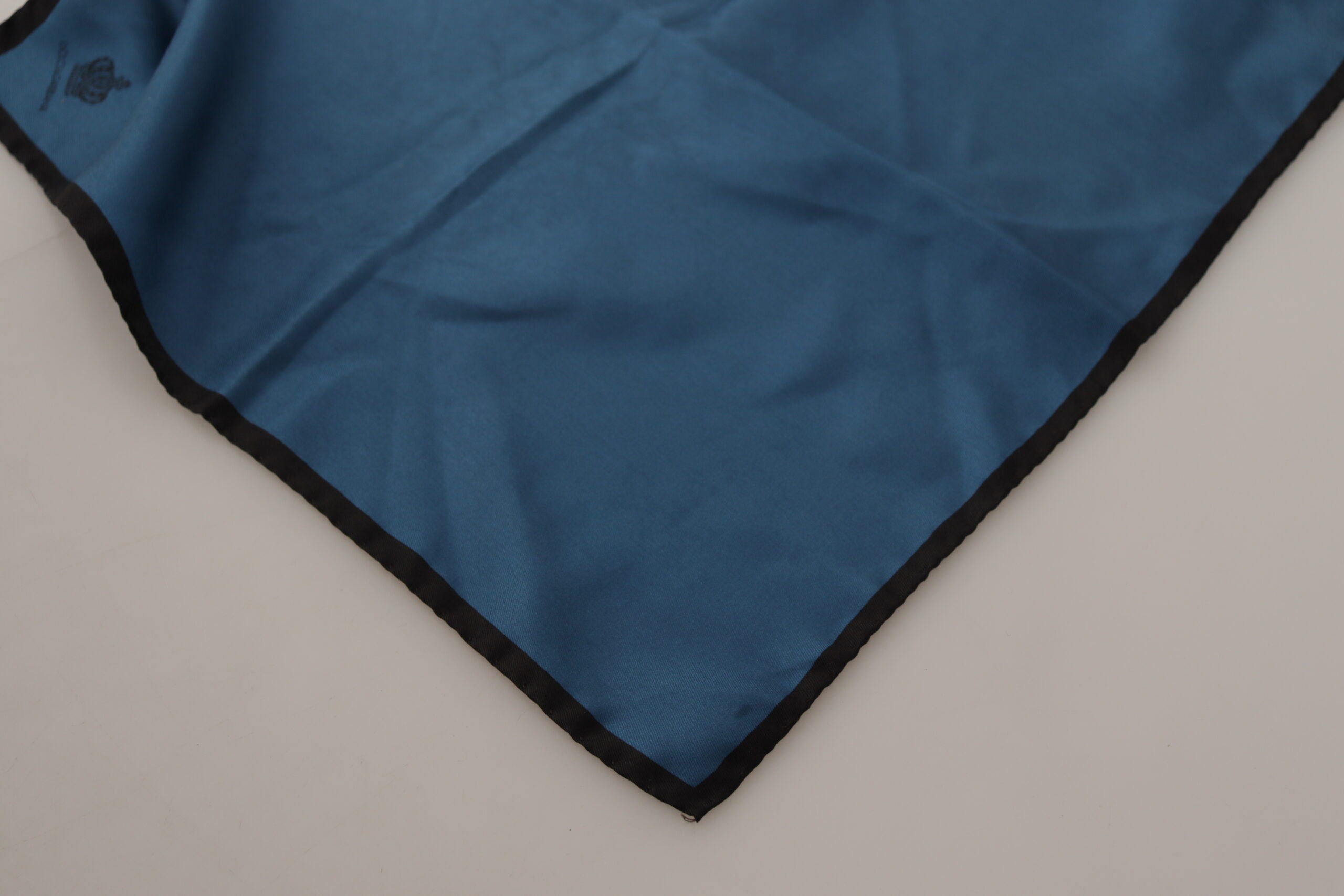 Black Blue DG Crown Printed Square Handkerchief Scarf - ventzia
