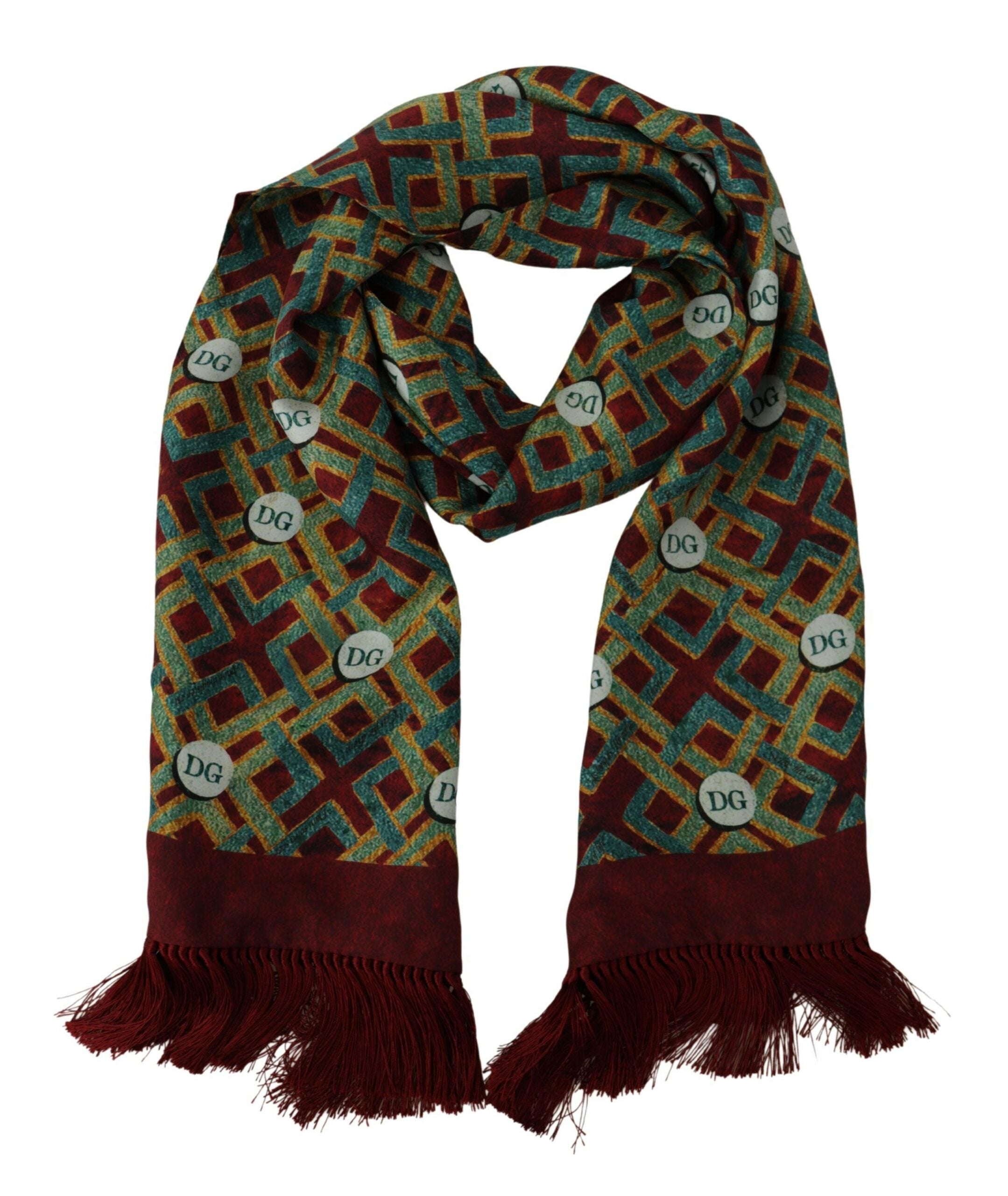 Multicolor DG Logo Shawl Warm Neck Wrap Fringe Scarf - ventzia