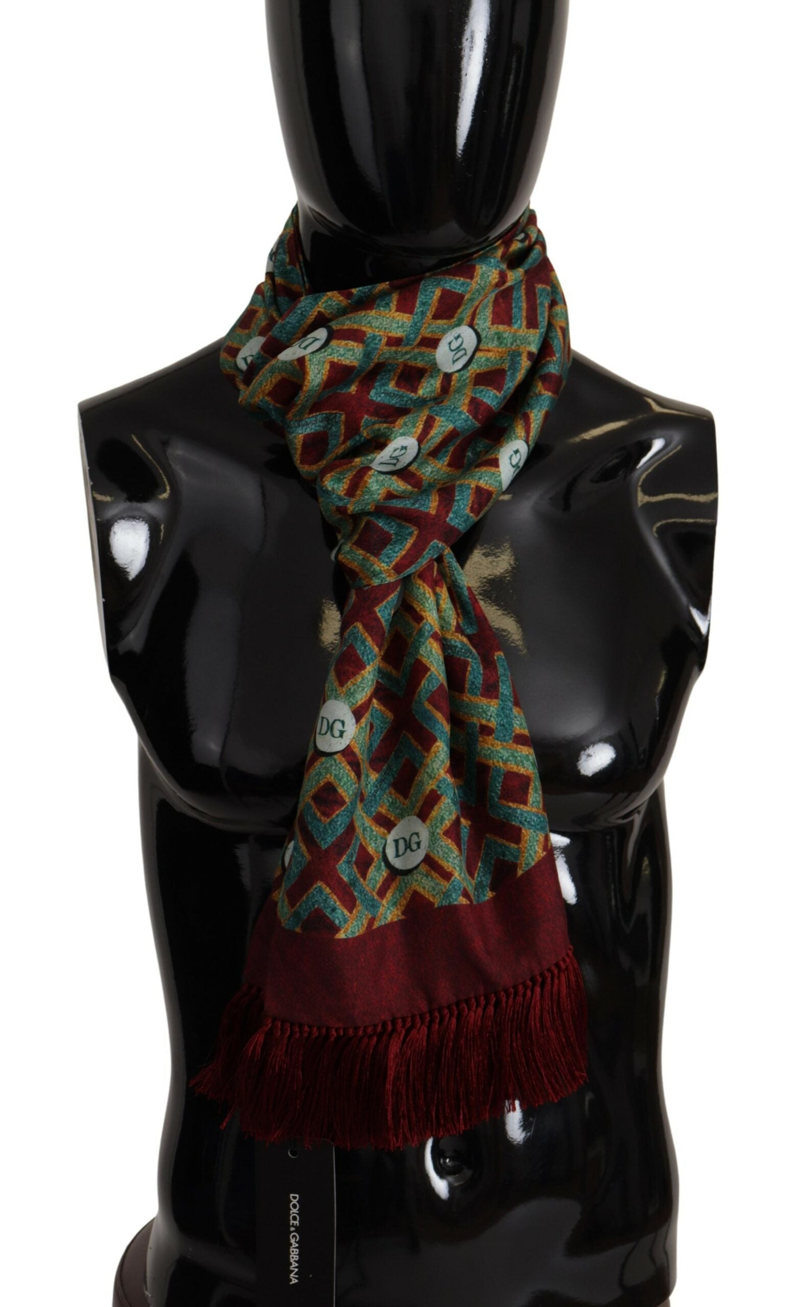 Multicolor DG Logo Shawl Warm Neck Wrap Fringe Scarf - ventzia