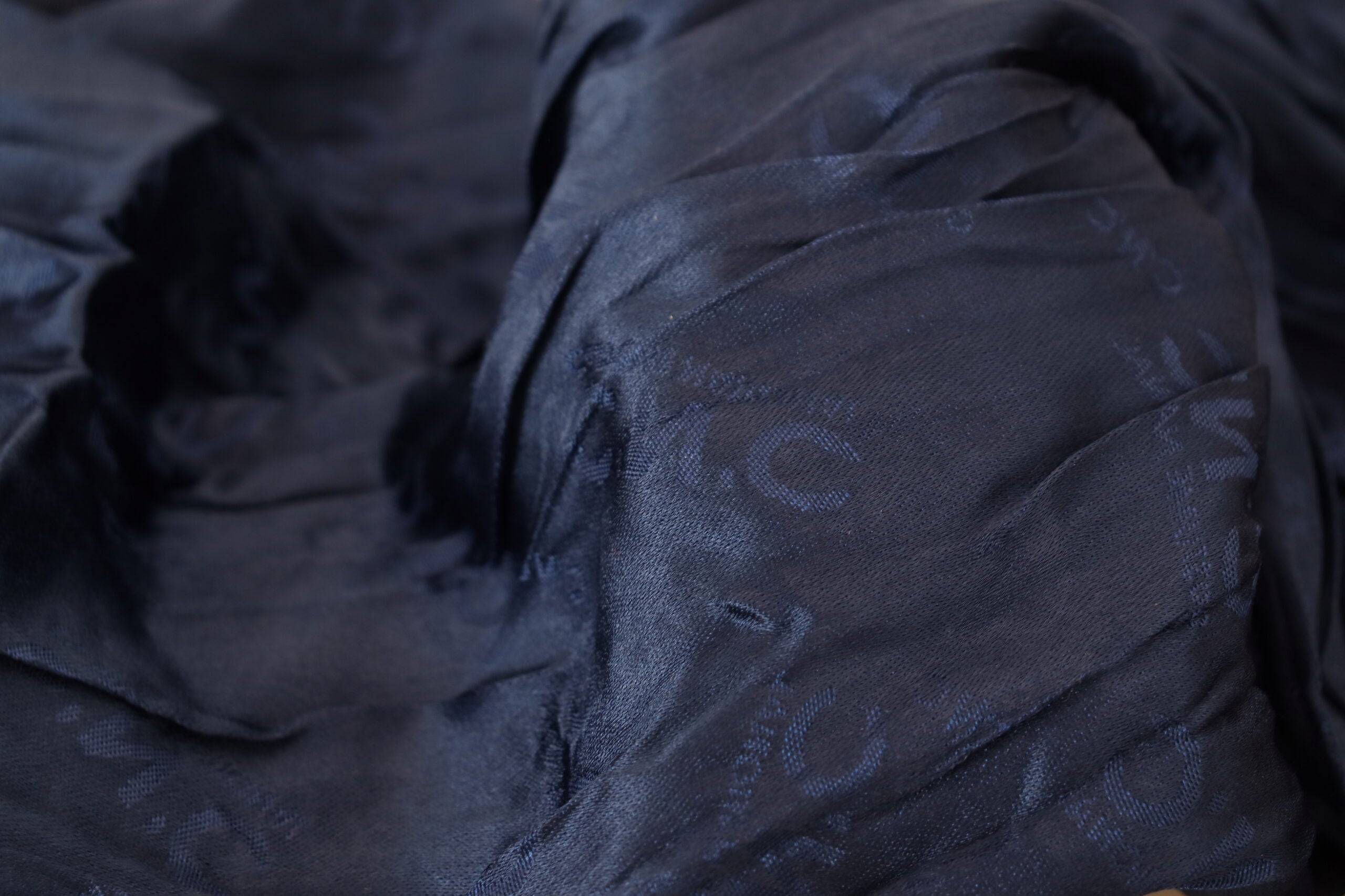 Blue Silk Shawl Foulard Fringes Scarf - ventzia